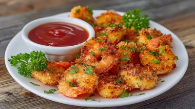 Crispy Breaded Fried Shrimp With Dipping Sauce