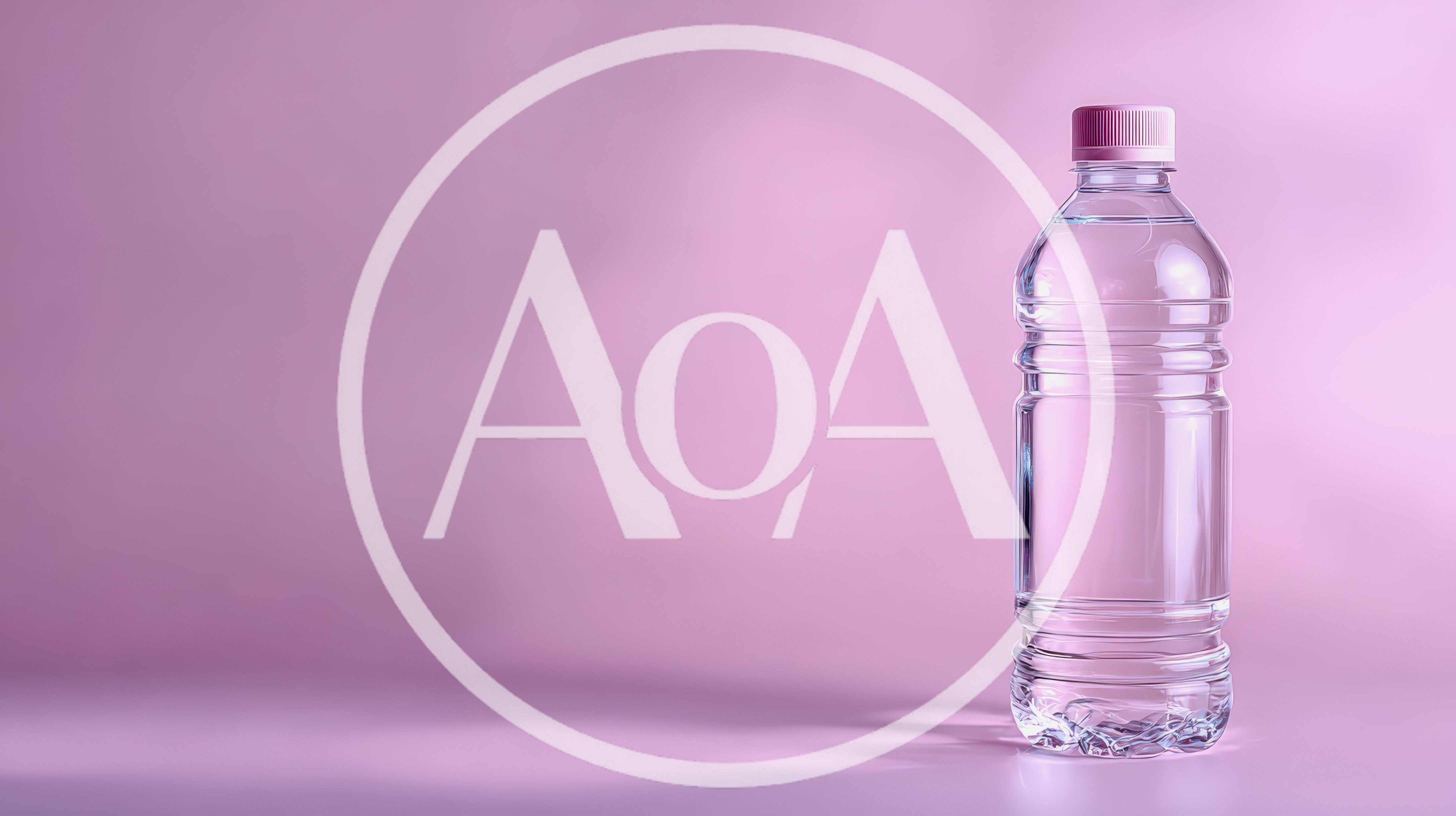 Clear Plastic Water Bottle On Pink Background
