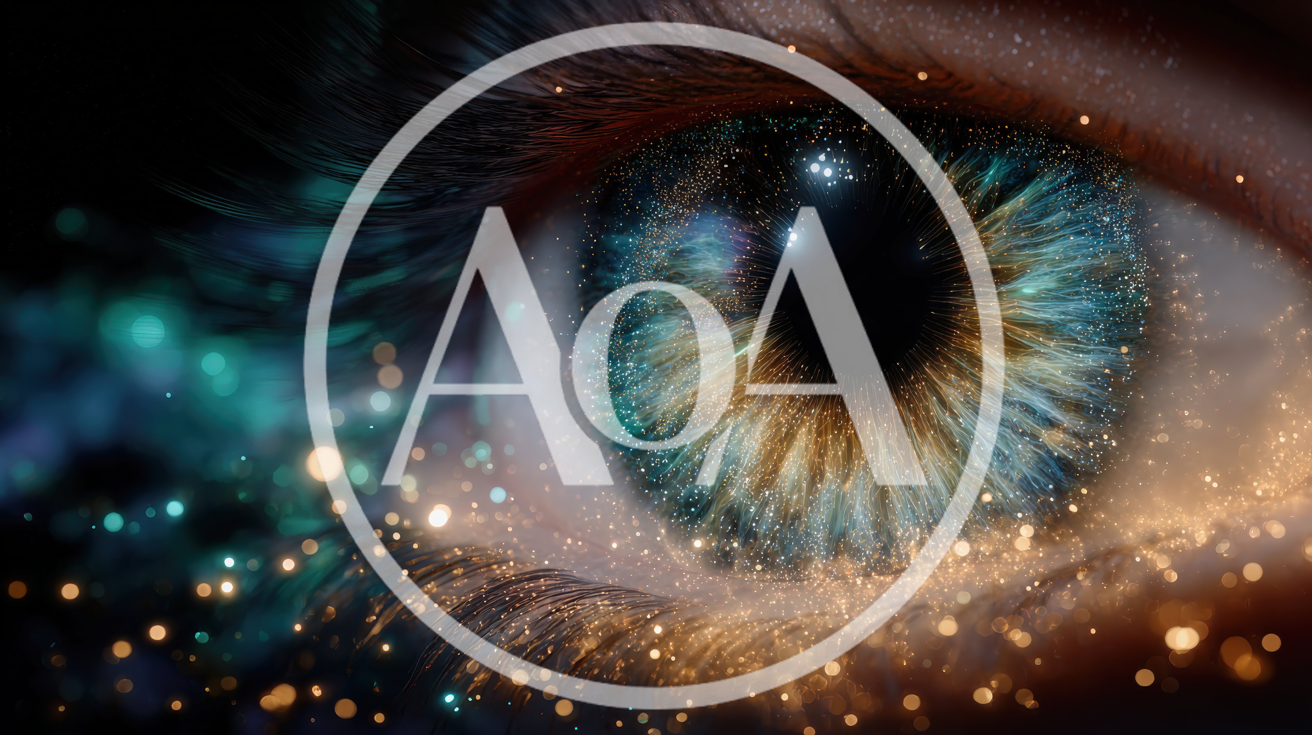 Macro Close Up Of A Human Eye With Cosmic Details