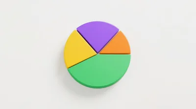 3D Rendered Colorful Pie Chart On White Background