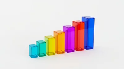 Translucent Colorful Rectangular Blocks Arranged In Ascending Order