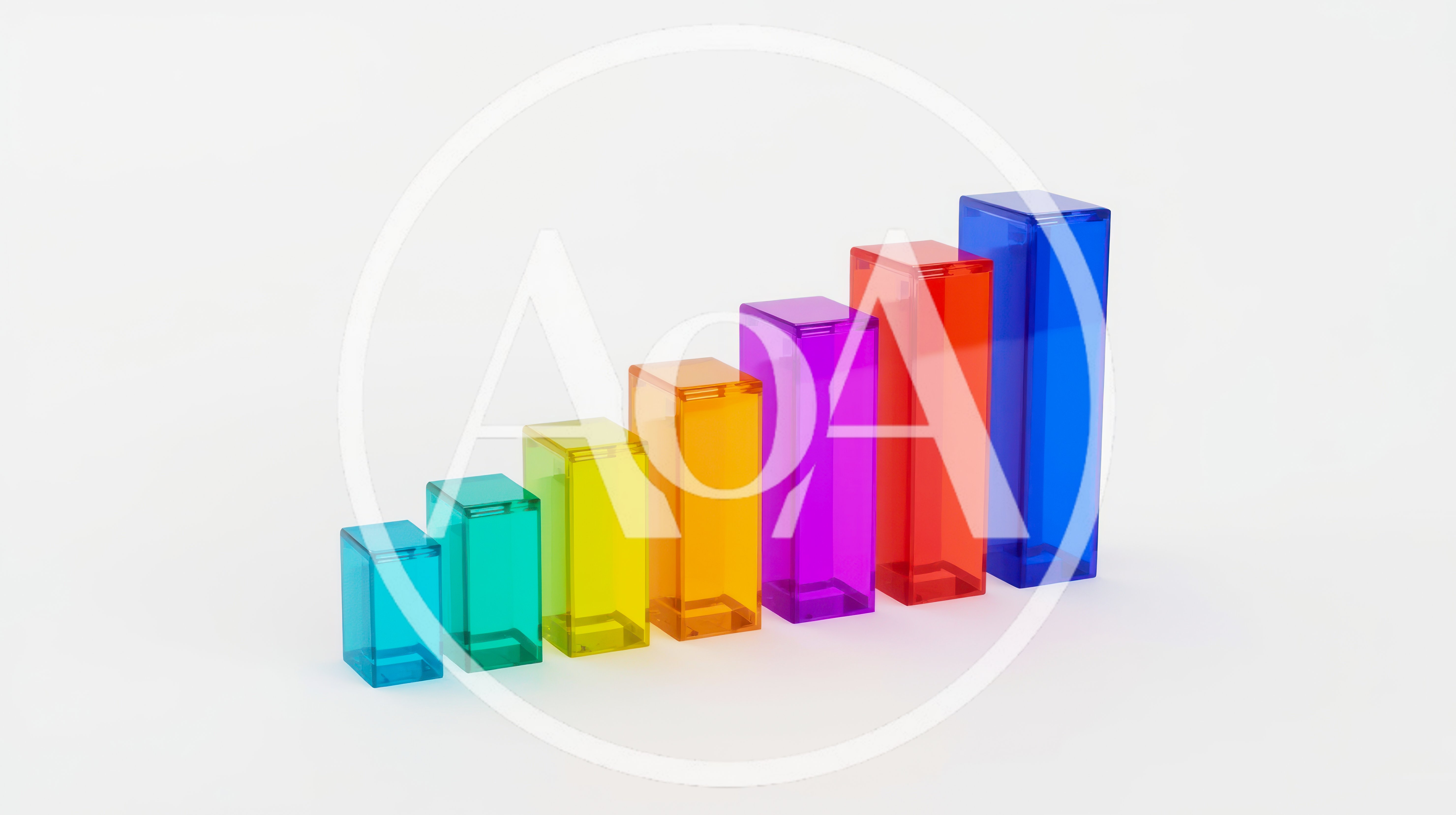 Translucent Colorful Rectangular Blocks Arranged In Ascending Order