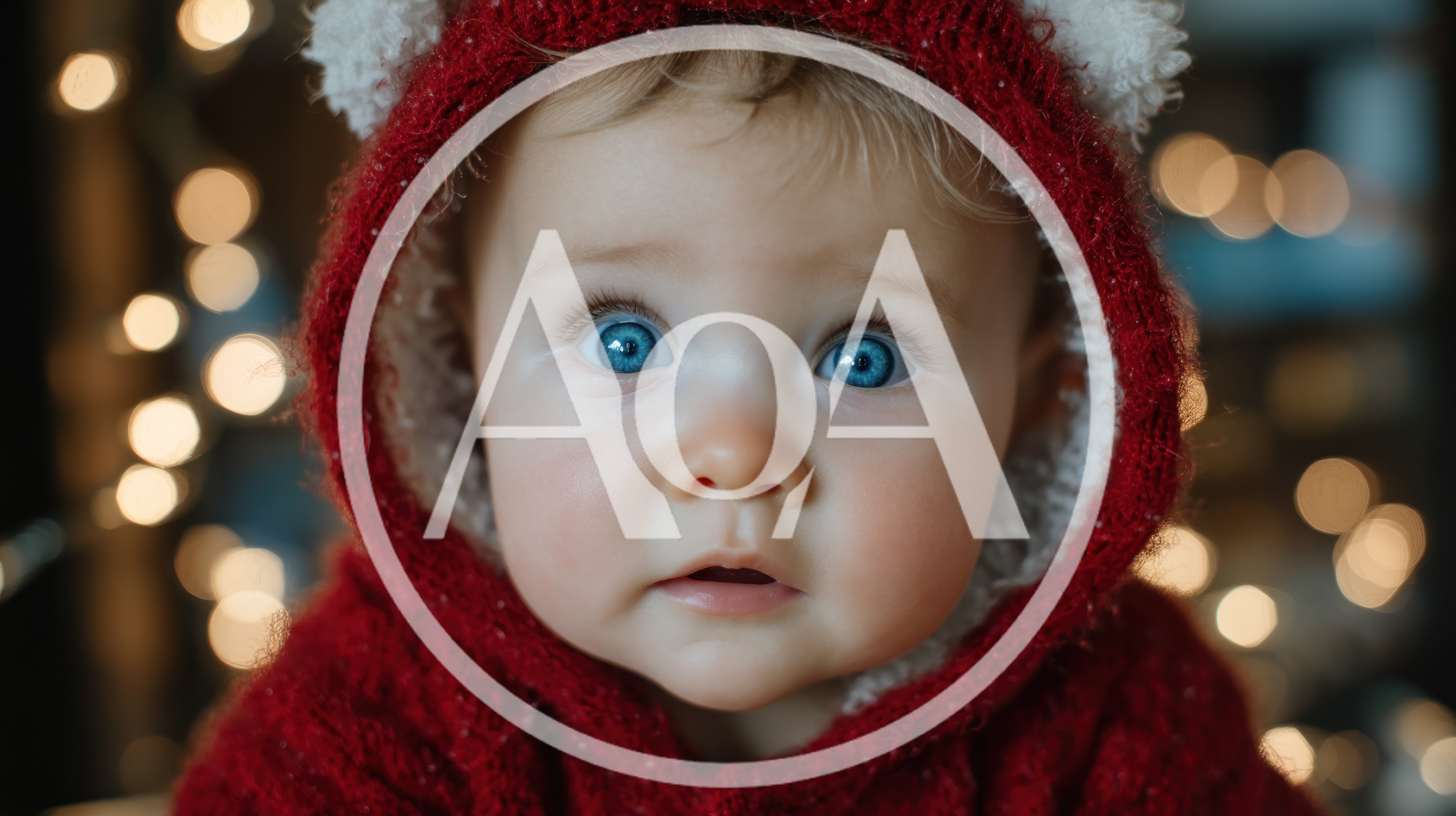 Adorable Baby Wearing A Red Knitted Bear Hood