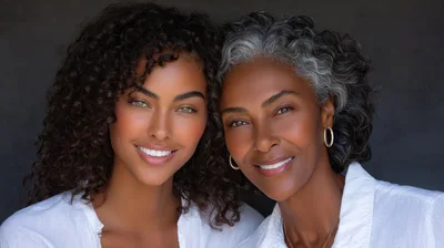 Portrait Of A Young Woman And Her Mature Mother