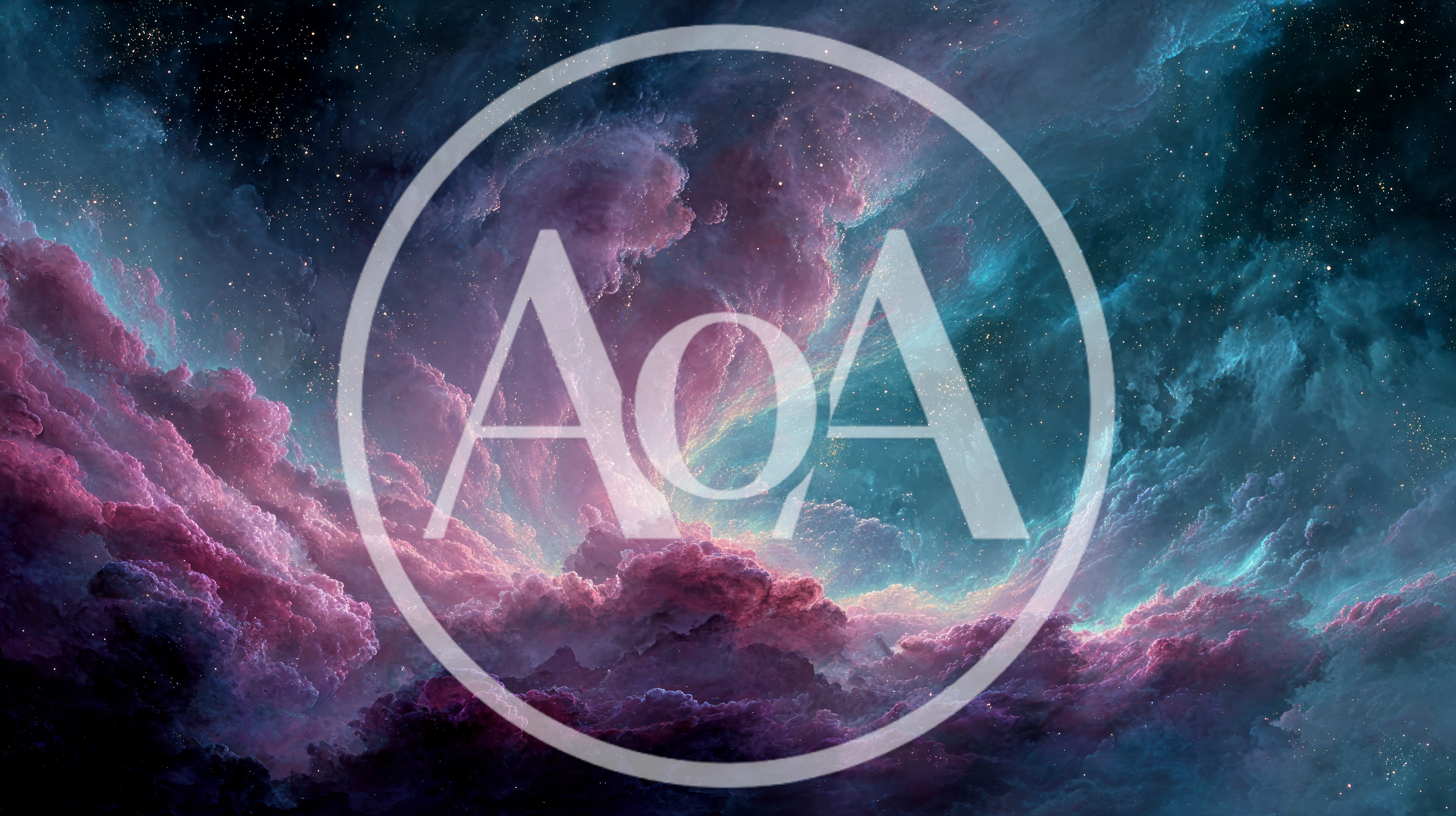 Abstract Cosmic Nebula With Pink And Blue Clouds