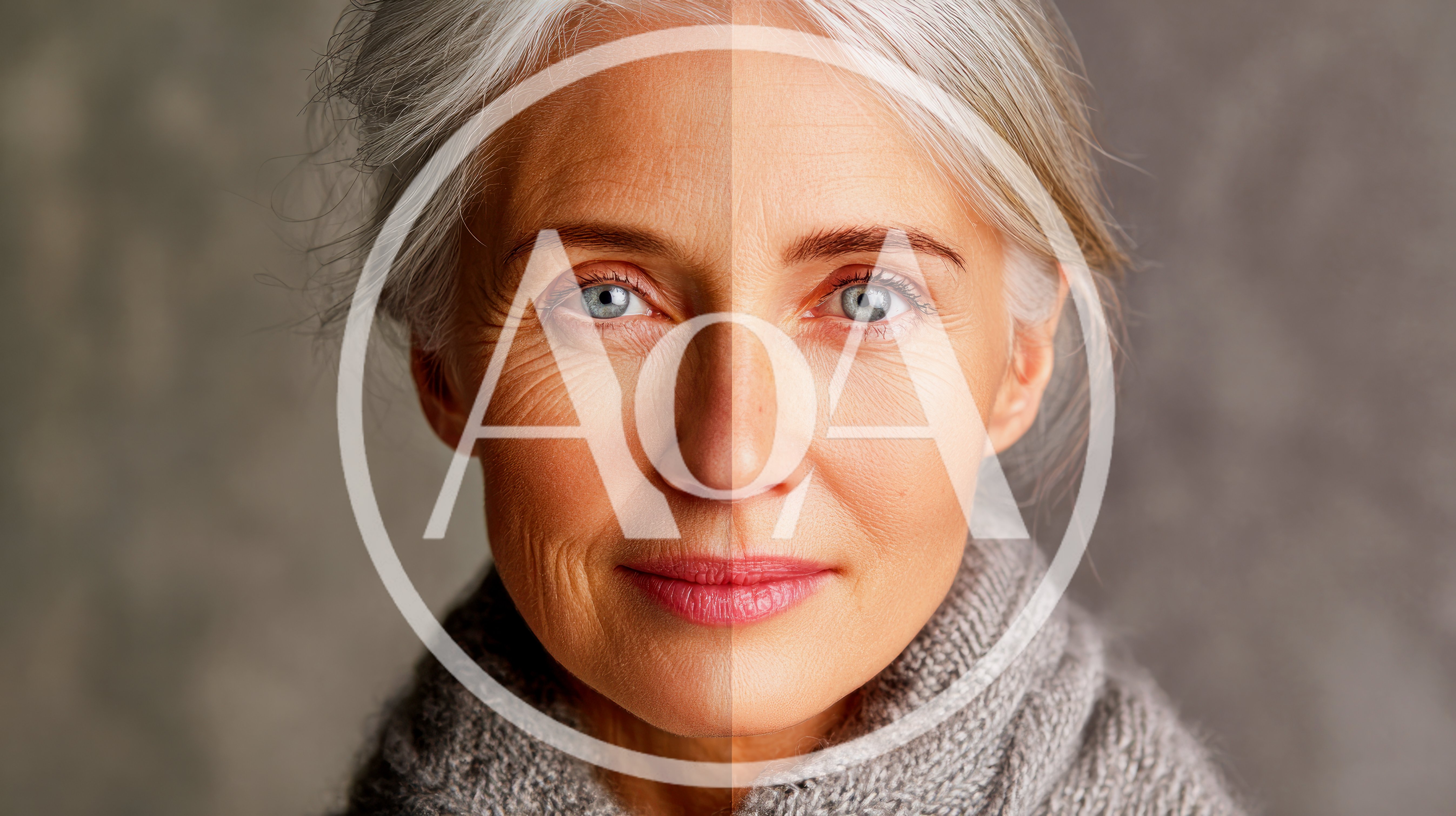 Split Face Comparison Showing Aging And Youthful Skin