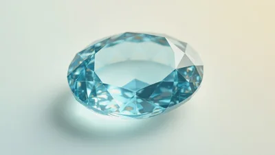Single Oval Cut Blue Aquamarine Gemstone