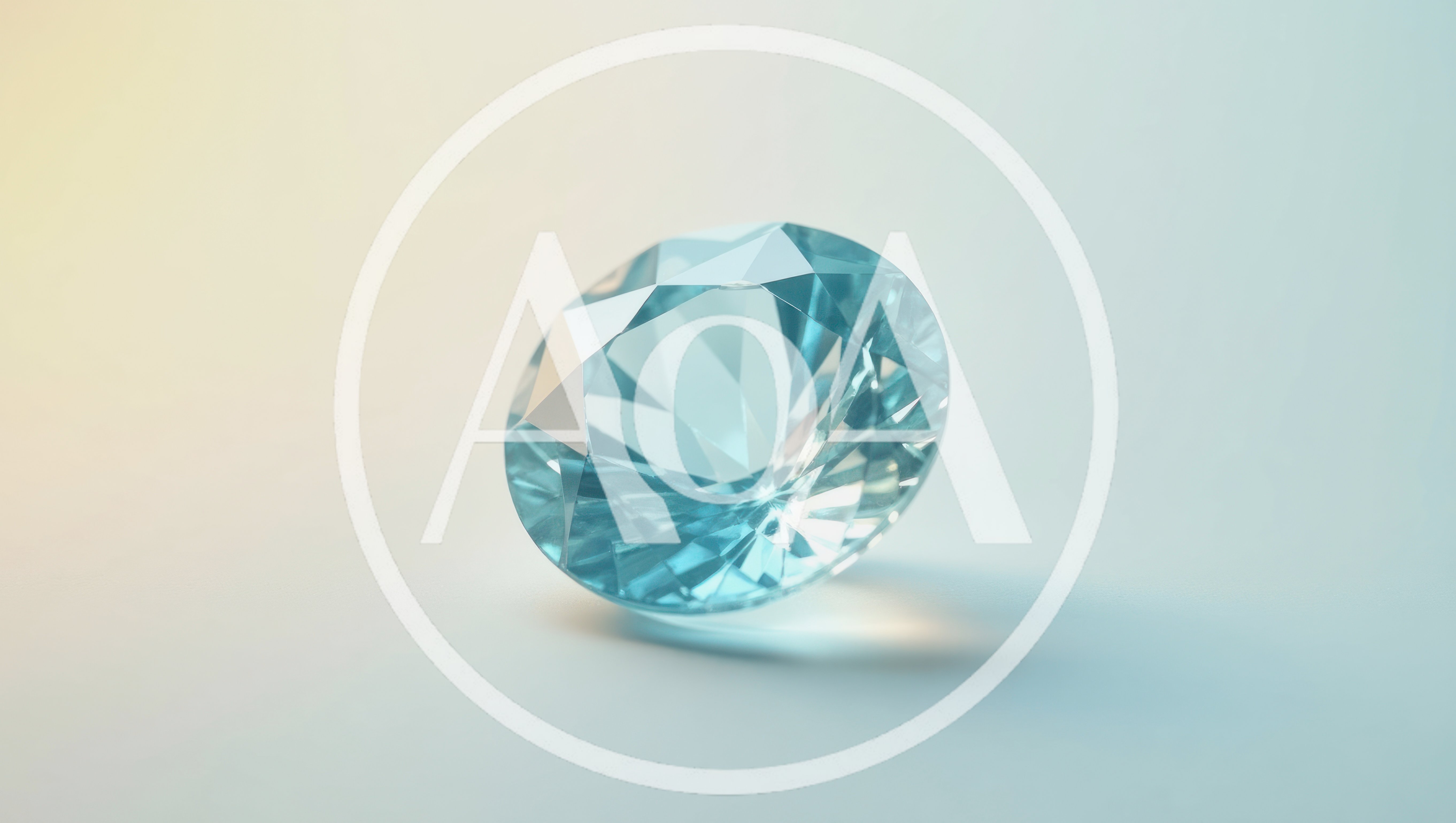 Single Faceted Blue Gemstone On Soft Gradient Background