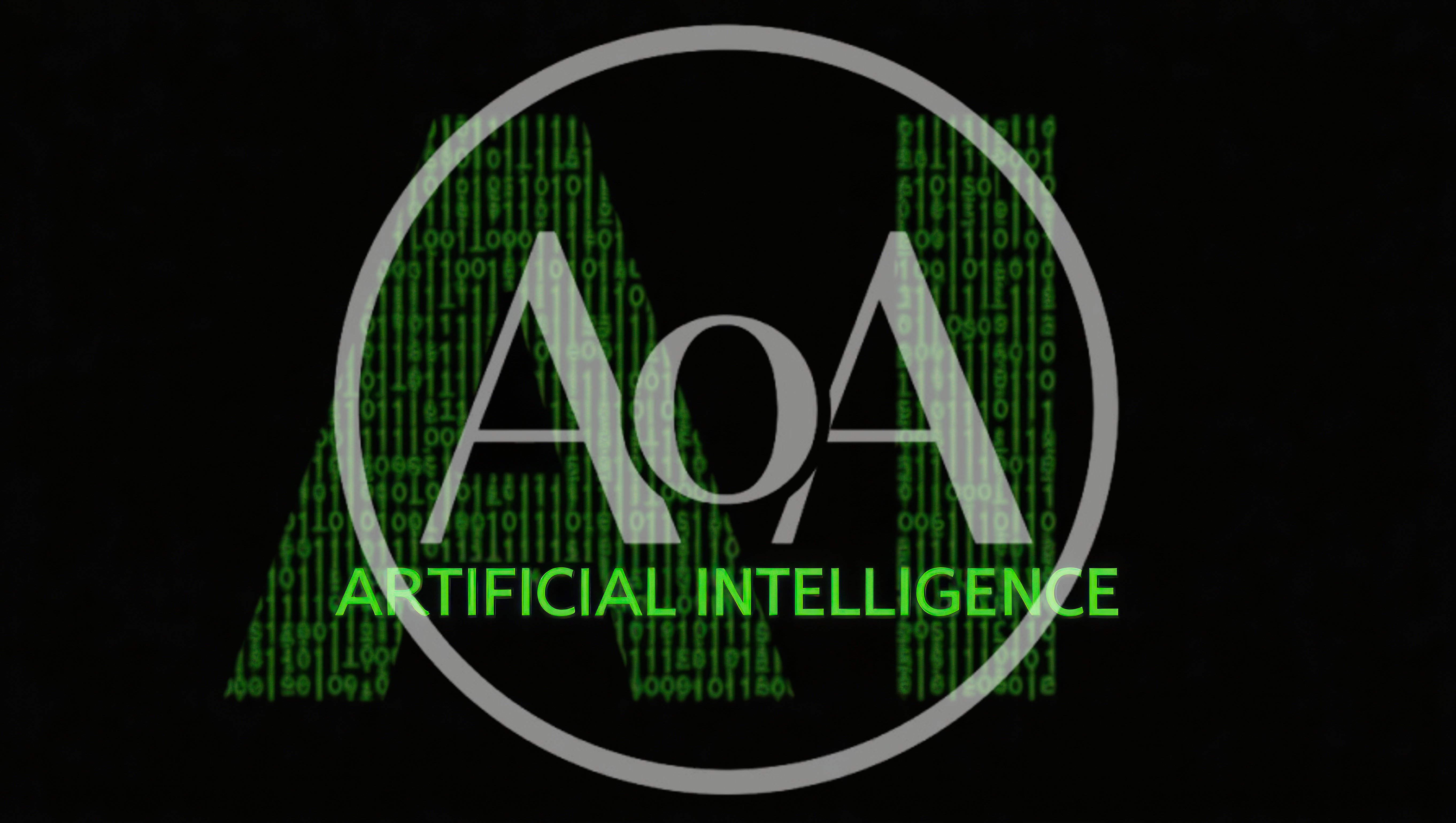 Artificial Intelligence Text Overlay On Digital Binary Code