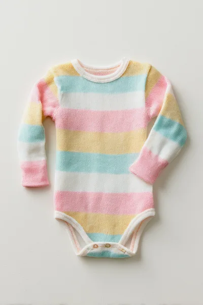 Pastel Striped Long Sleeve Baby Bodysuit