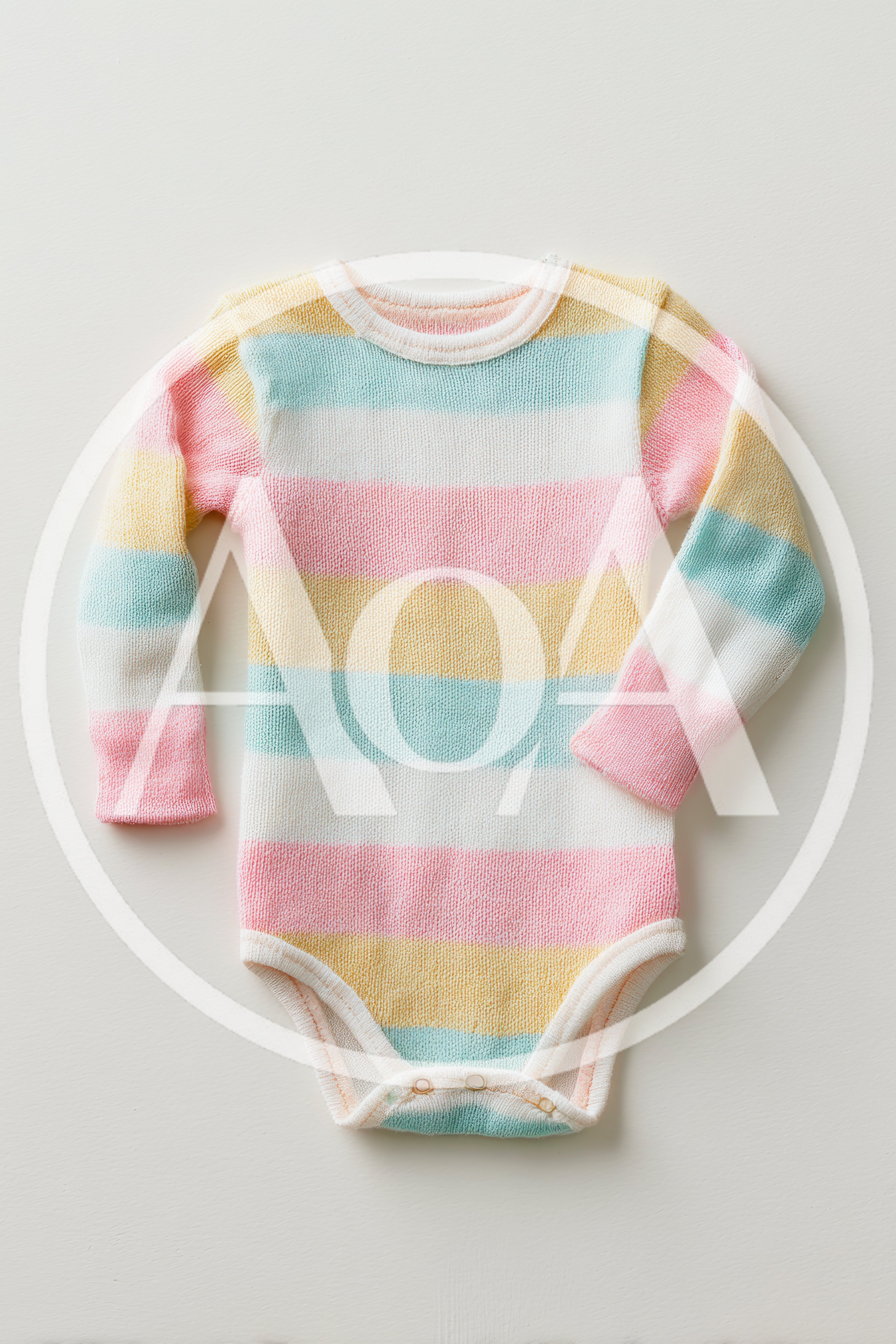 Pastel Striped Long Sleeve Baby Bodysuit