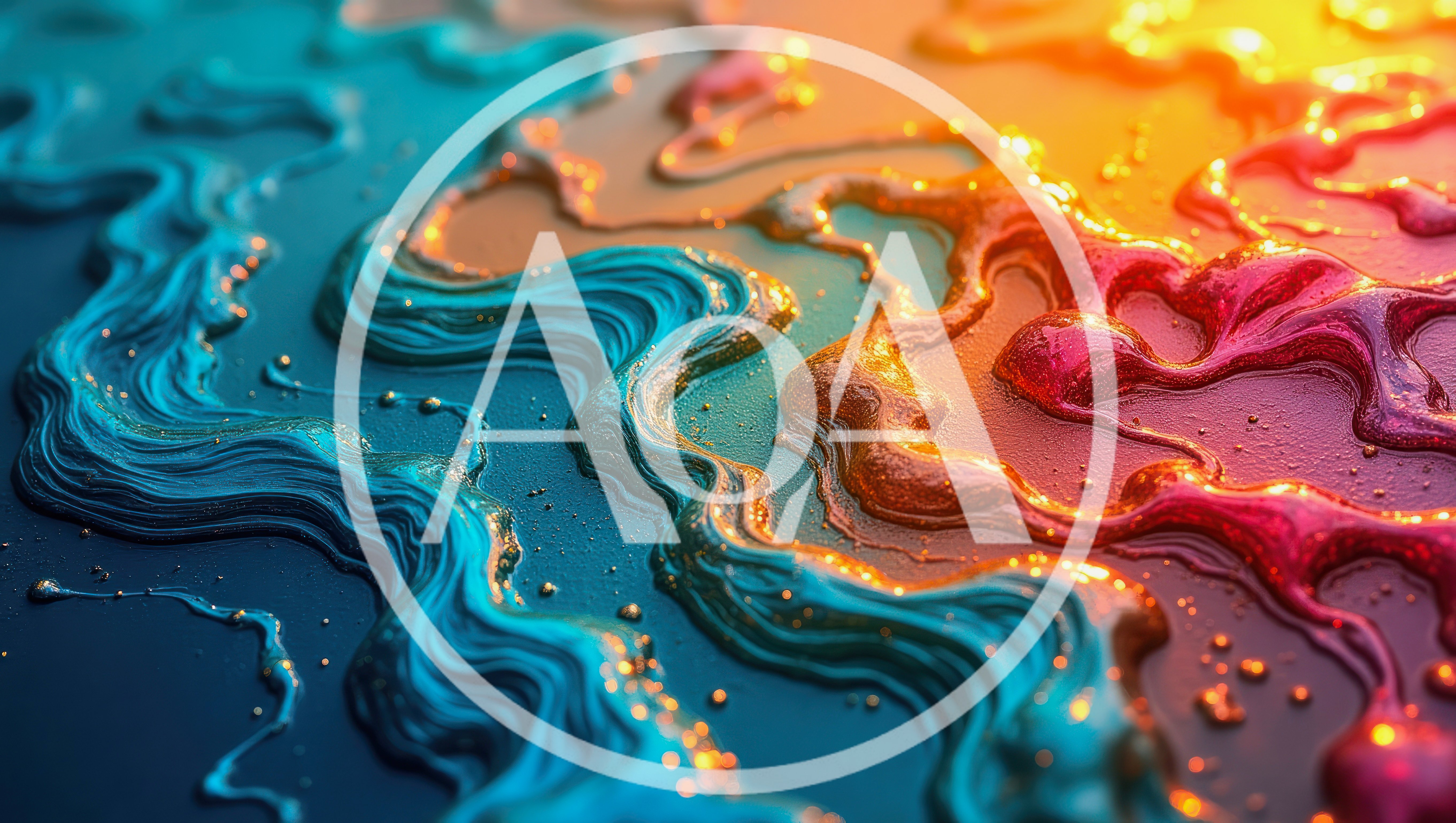 Abstract Fluid Paint Swirls In Vibrant Colors
