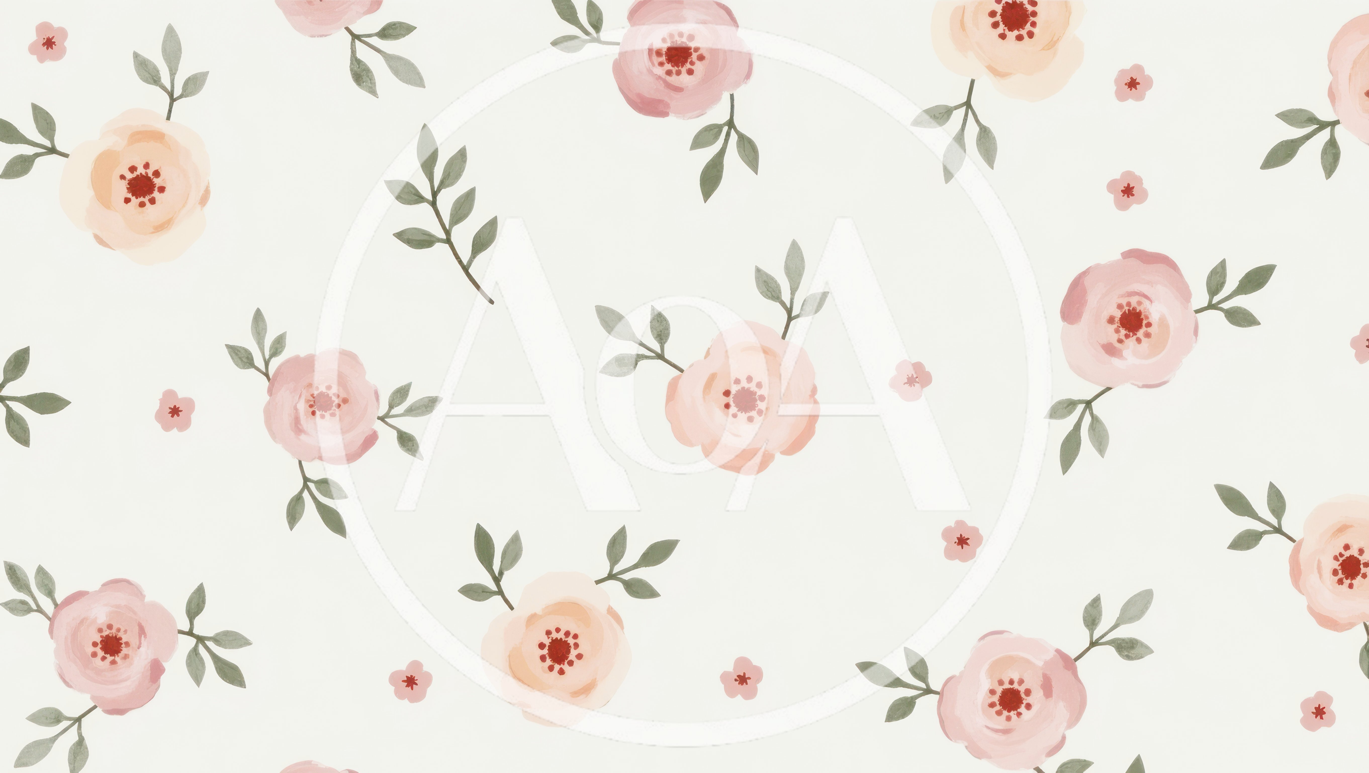 Watercolor Floral Pattern With Soft Pastel Roses
