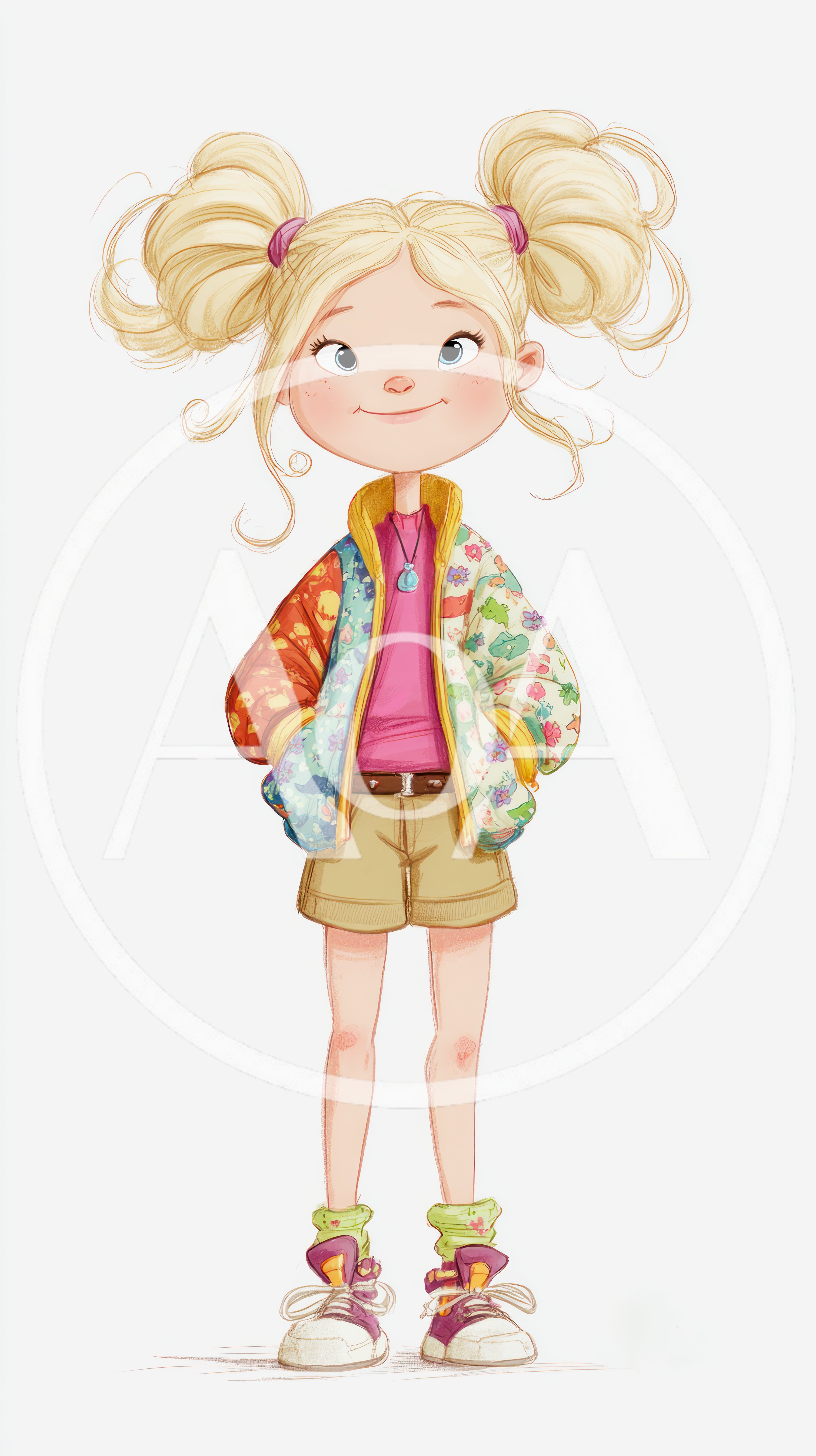Digital Illustration Of A Young Blonde Girl