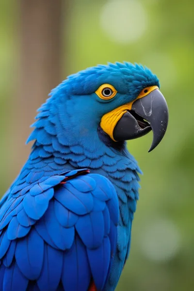 Close Up Portrait Of A Hyacinth Macaw