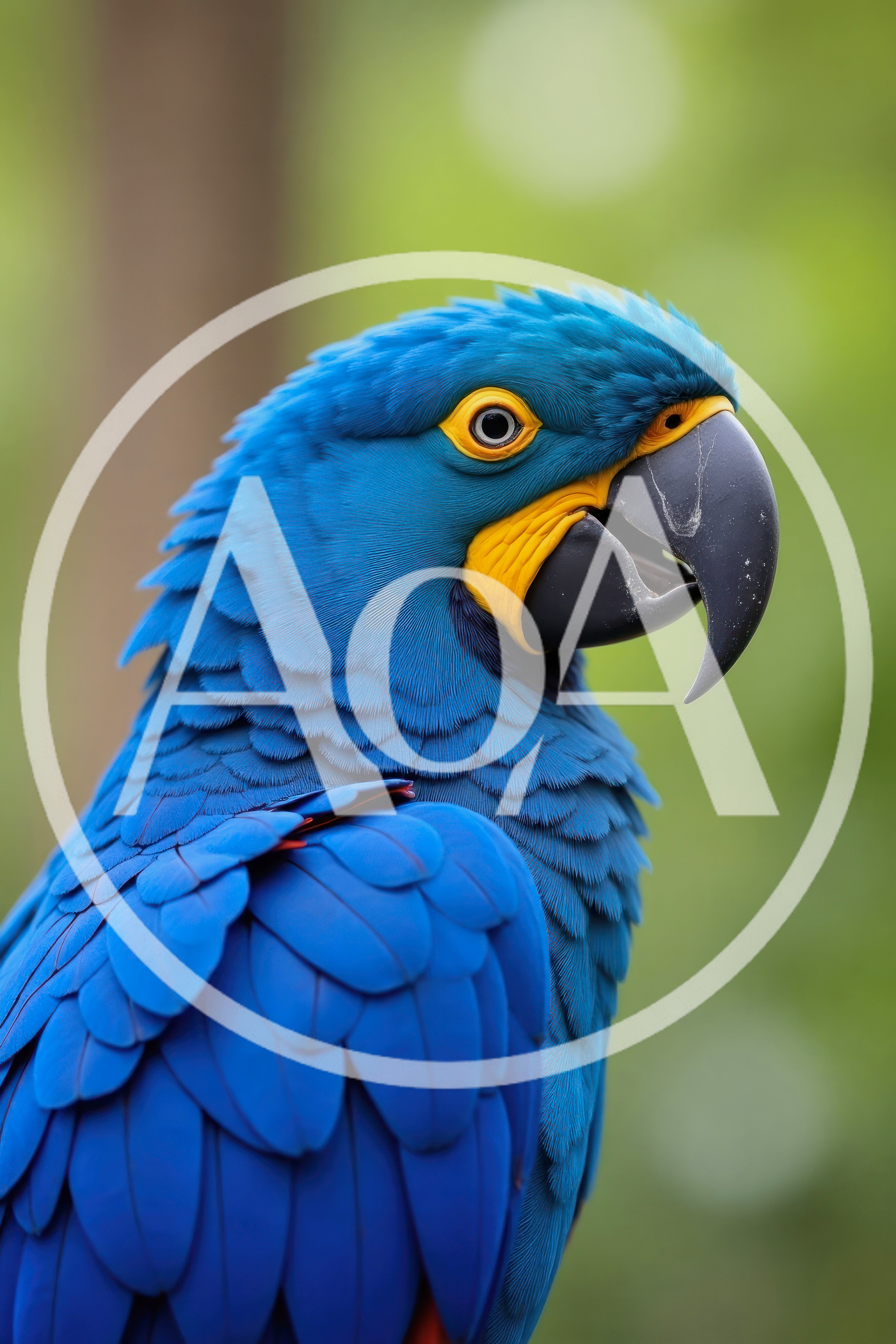 Close Up Portrait Of A Hyacinth Macaw