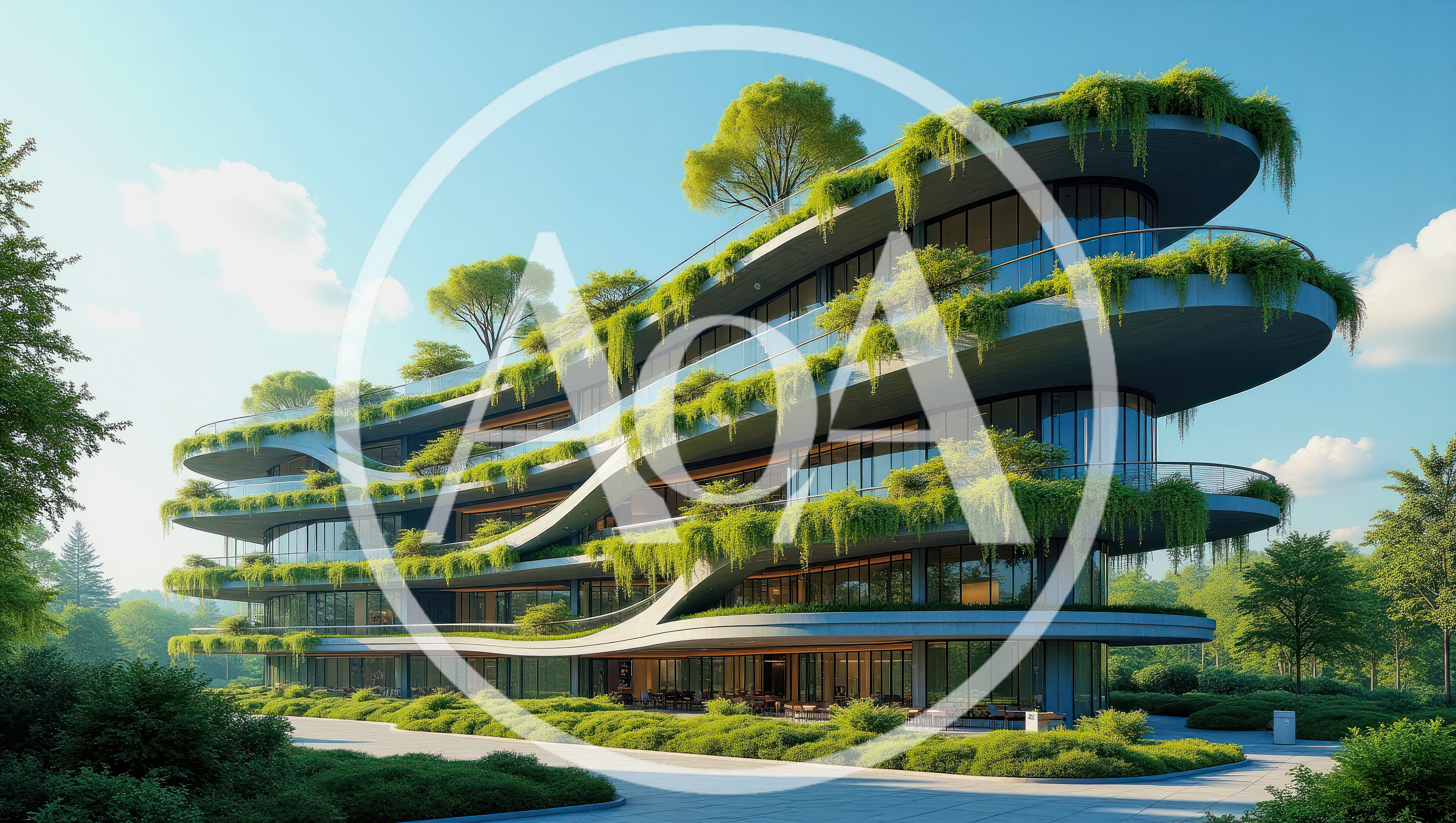 Modern Eco-Friendly Building With Lush Vertical Gardens