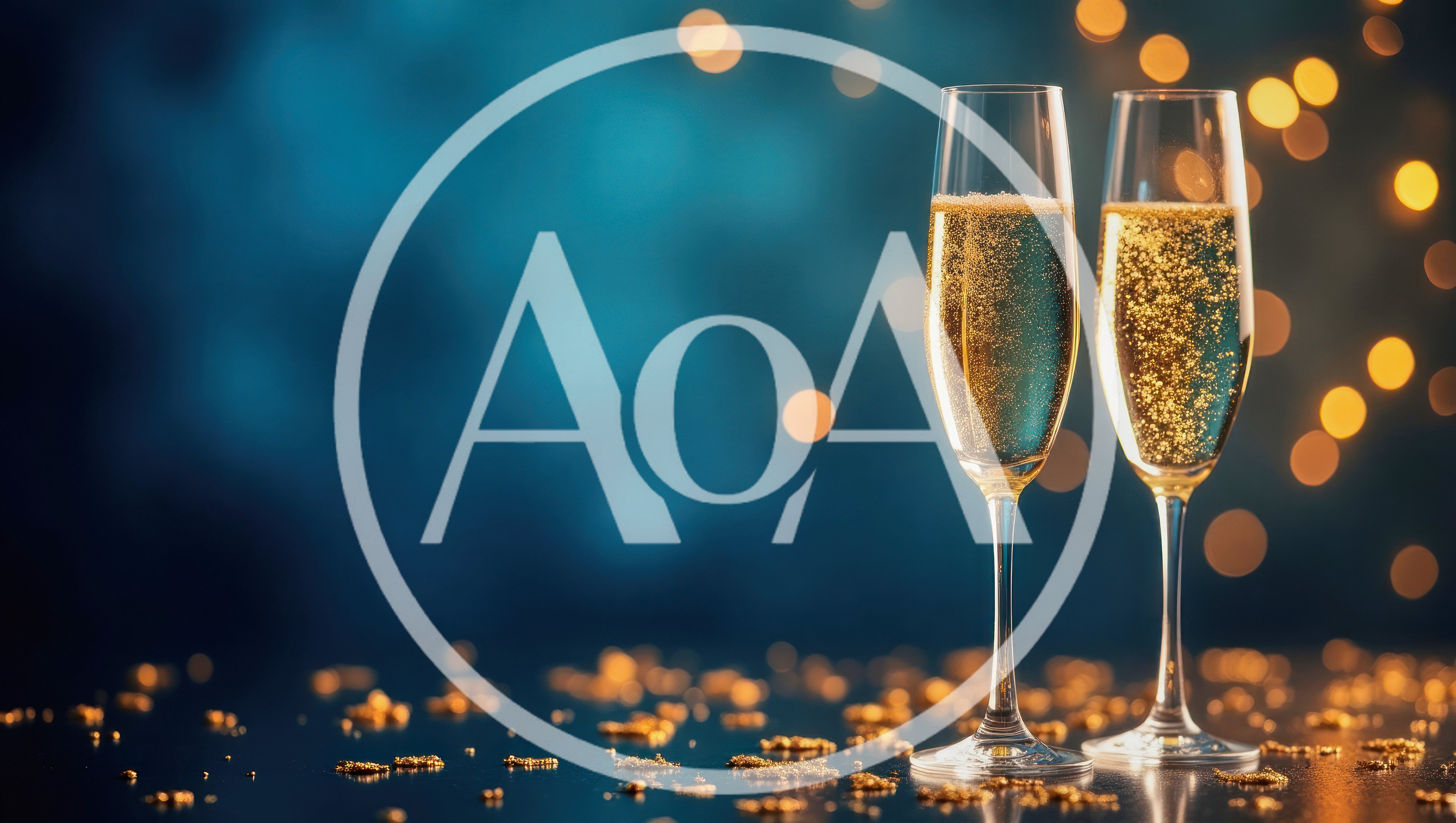 Two Champagne Flutes With Bubbles On A Festive Background