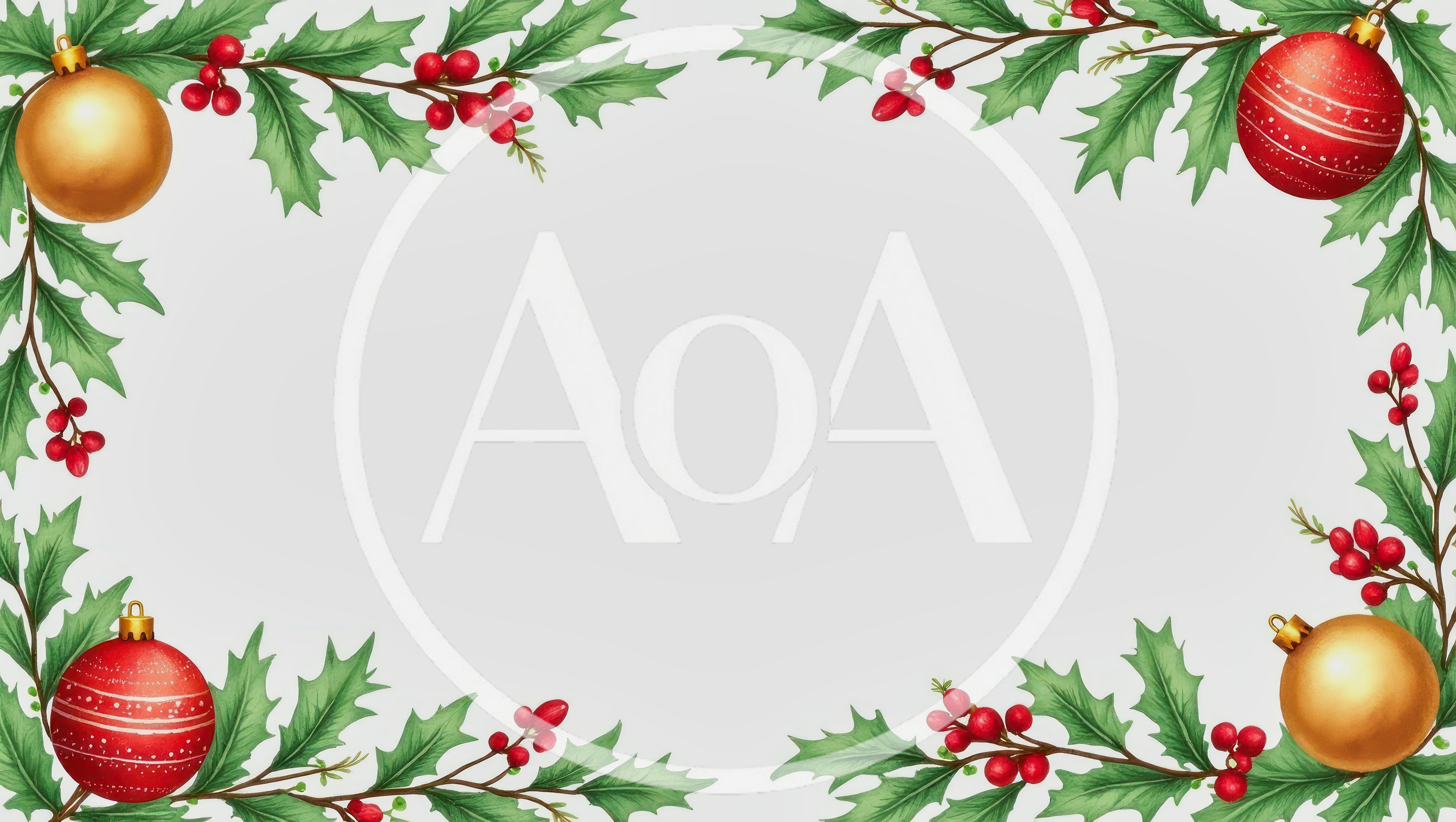 Christmas Holly Frame With Ornaments