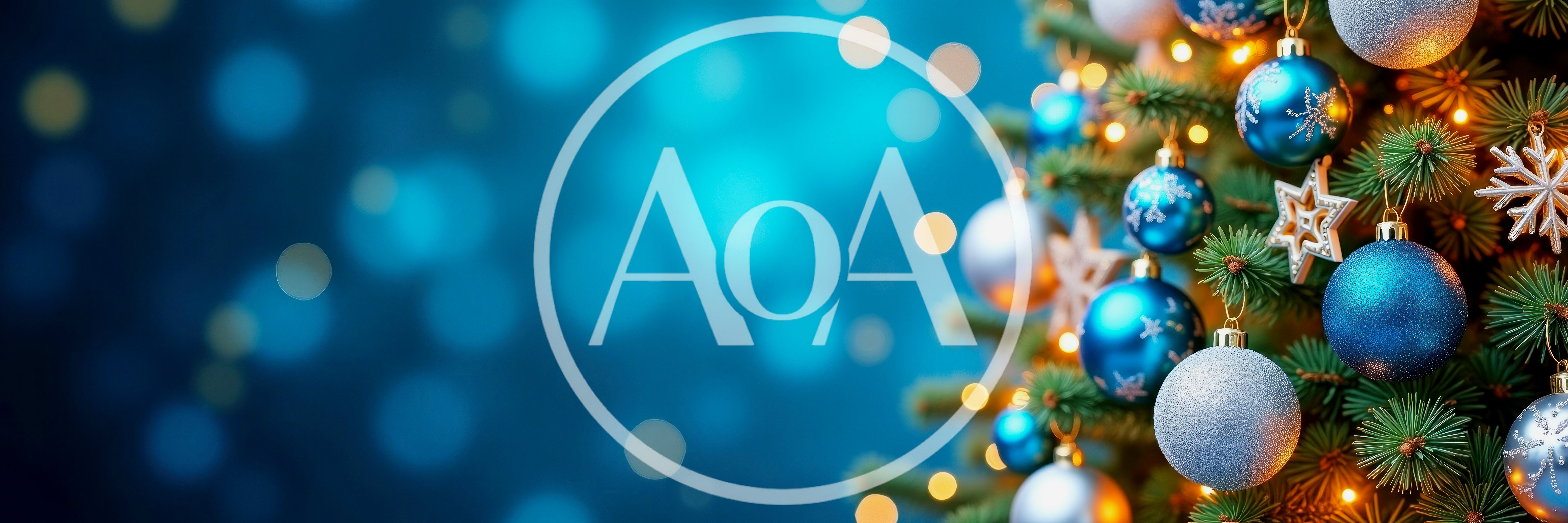 Christmas Tree Decorated With Blue And Silver Ornaments