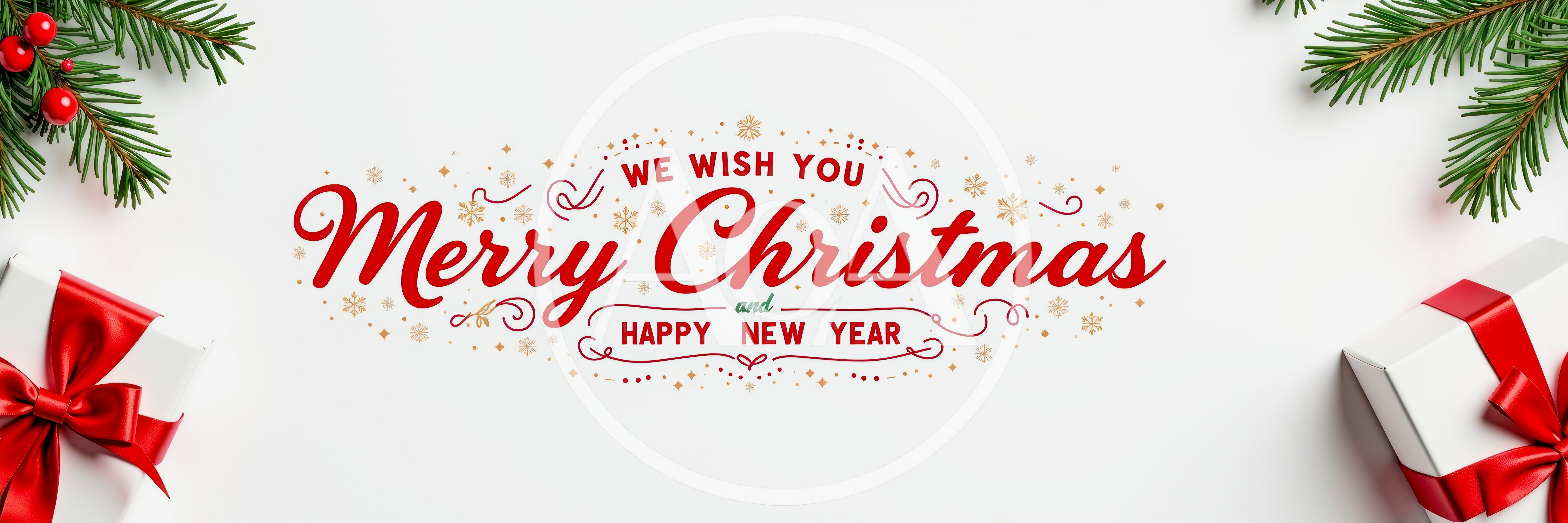 Merry Christmas and Happy New Year Greeting Card