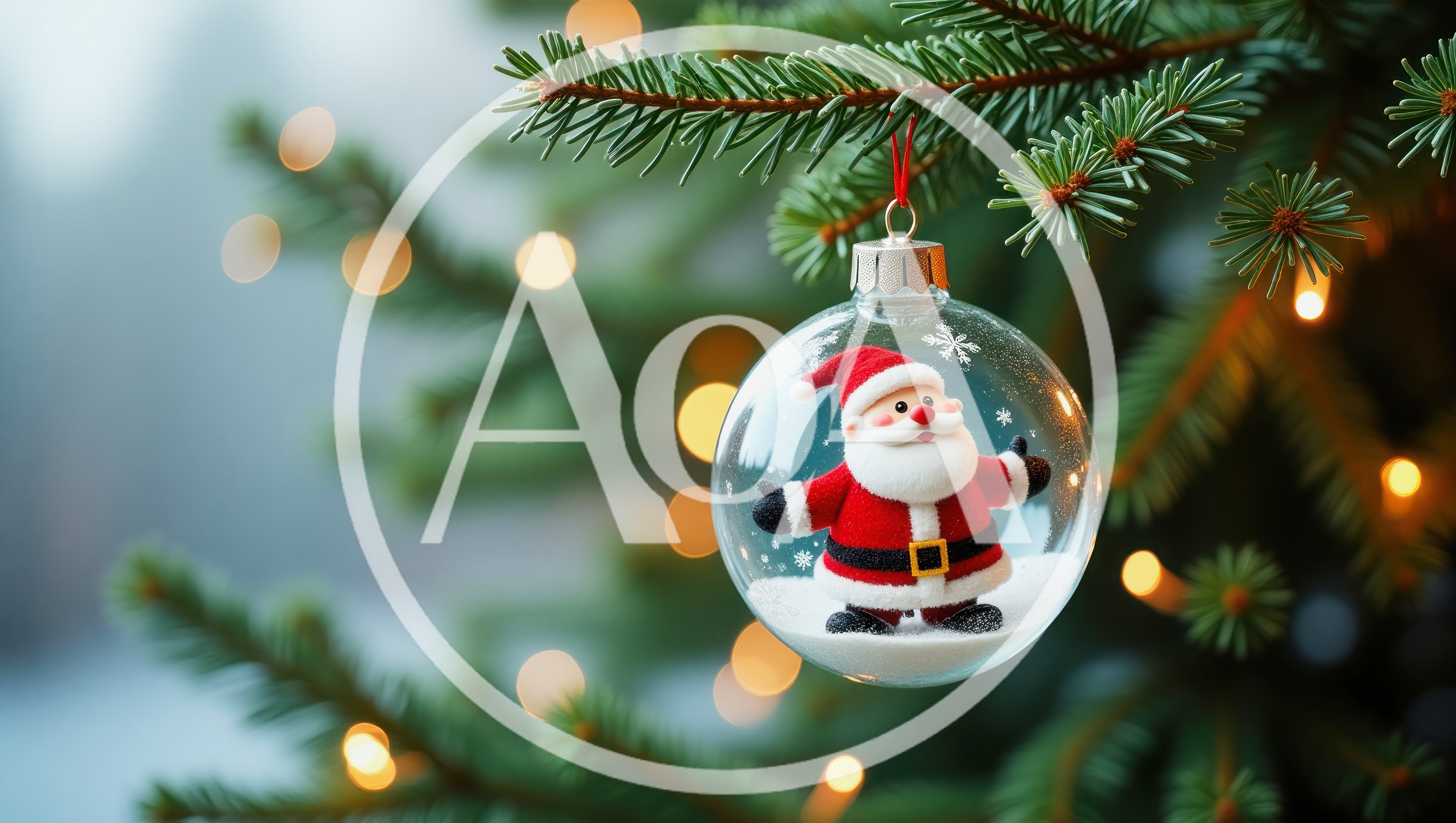 Santa Claus Figurine Inside A Clear Christmas Ornament
