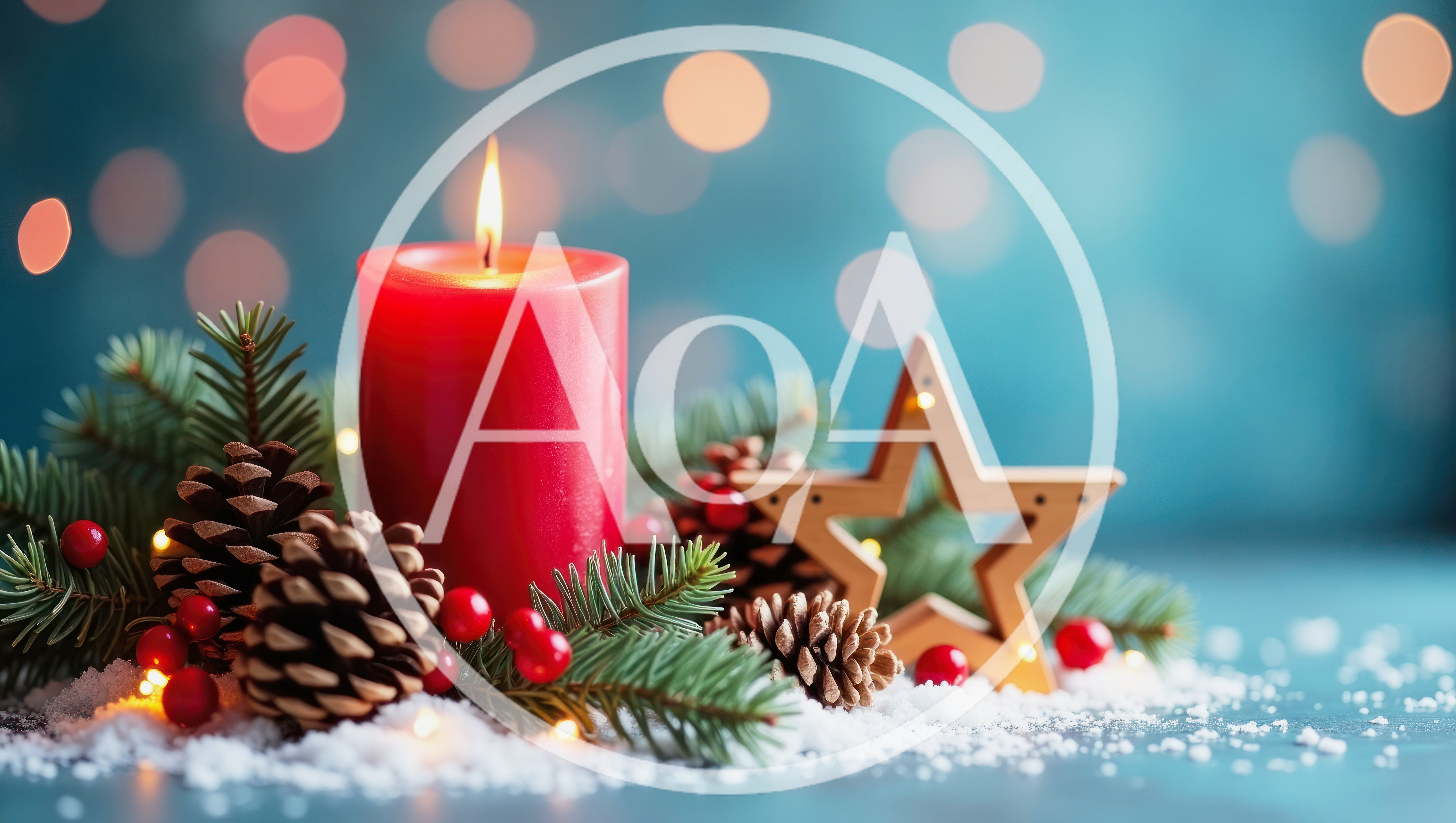 Christmas Candle Decoration With Pine Cones And Star