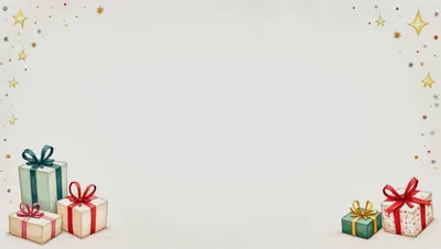 Christmas Gift Boxes With Festive Stars Background