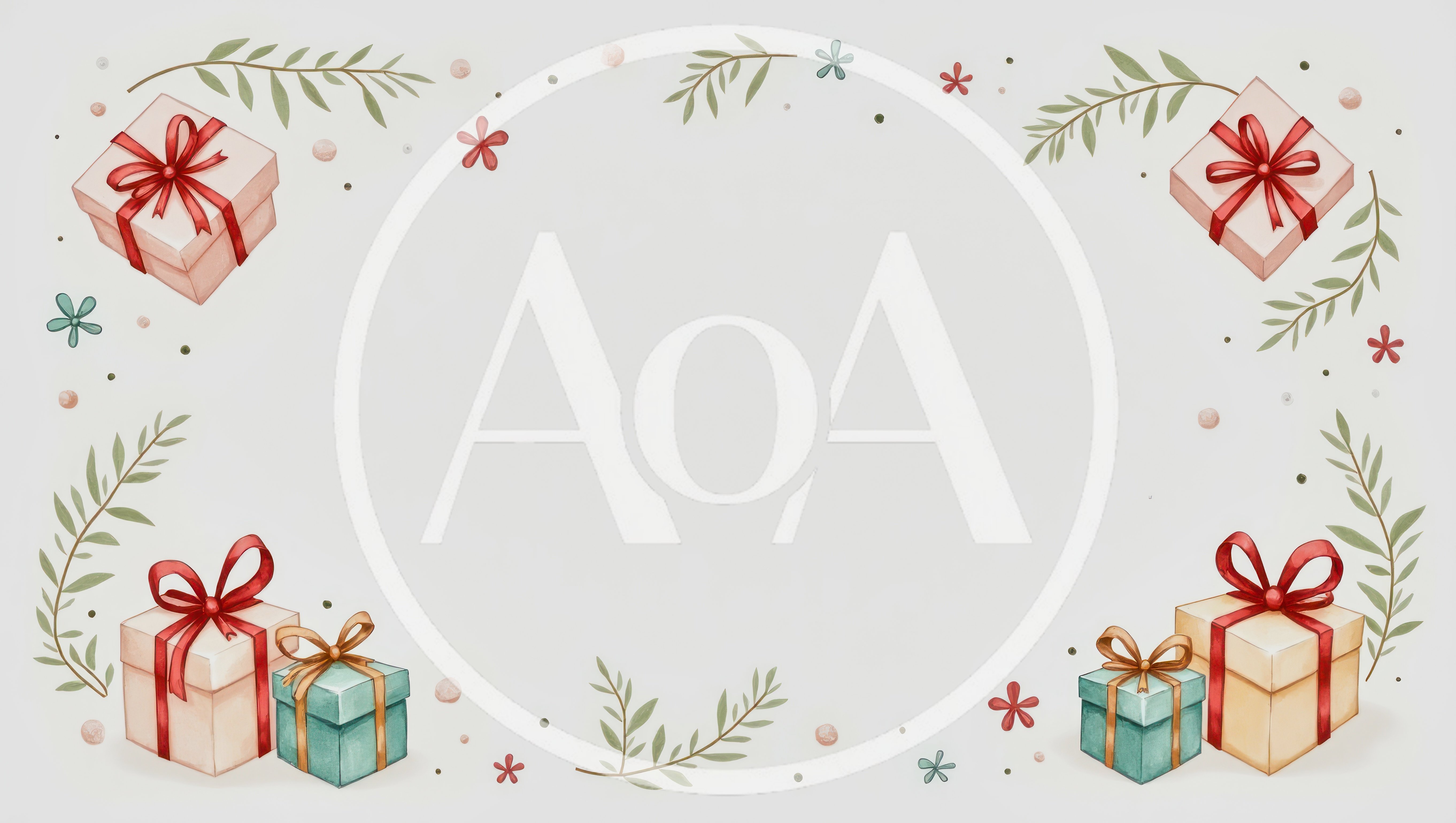 Watercolor Christmas Gift Boxes Border Frame