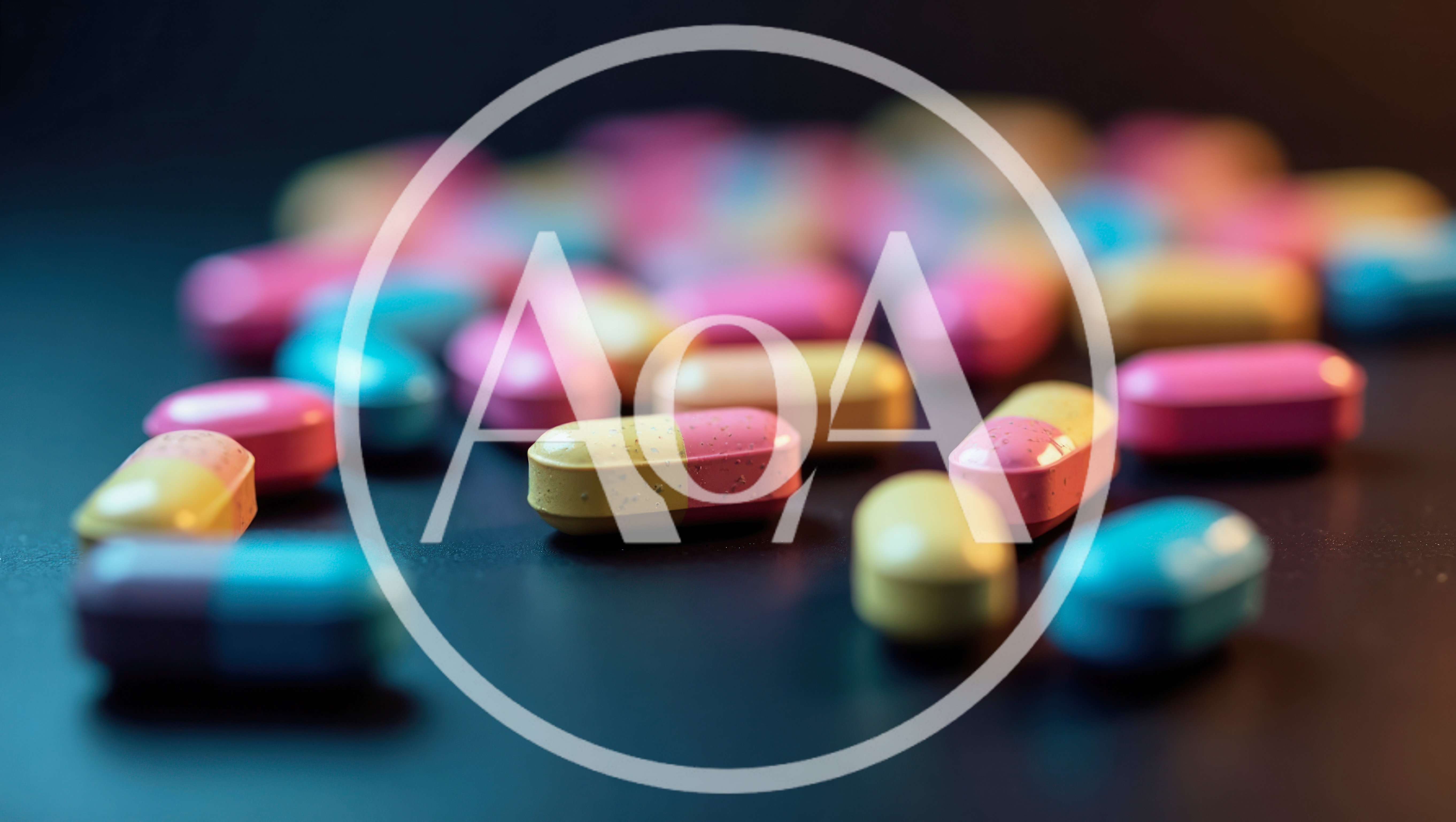 Colorful Pharmaceutical Pills Scattered on Dark Surface