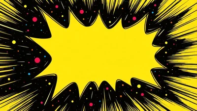 Comic Book Style Yellow Explosion Speech Bubble Background