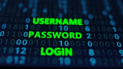 Digital Login Interface With Username And Password Text