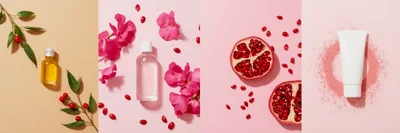 Cosmetic Product Flat Lay With Natural Ingredients
