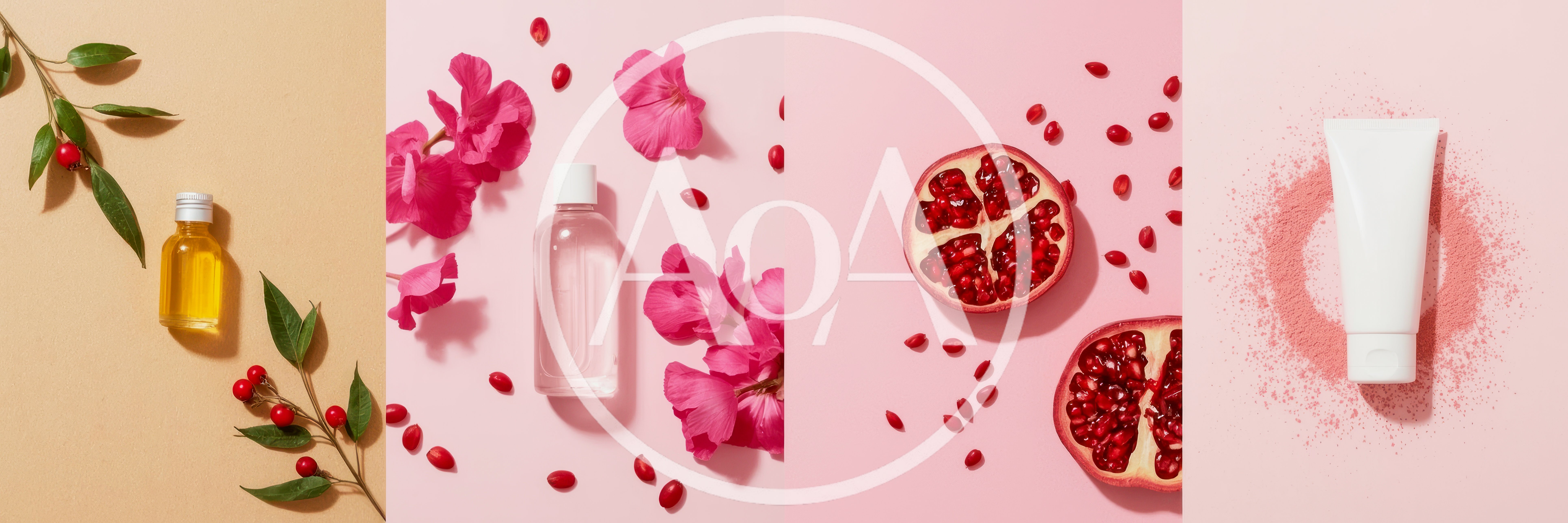 Cosmetic Product Flat Lay With Natural Ingredients