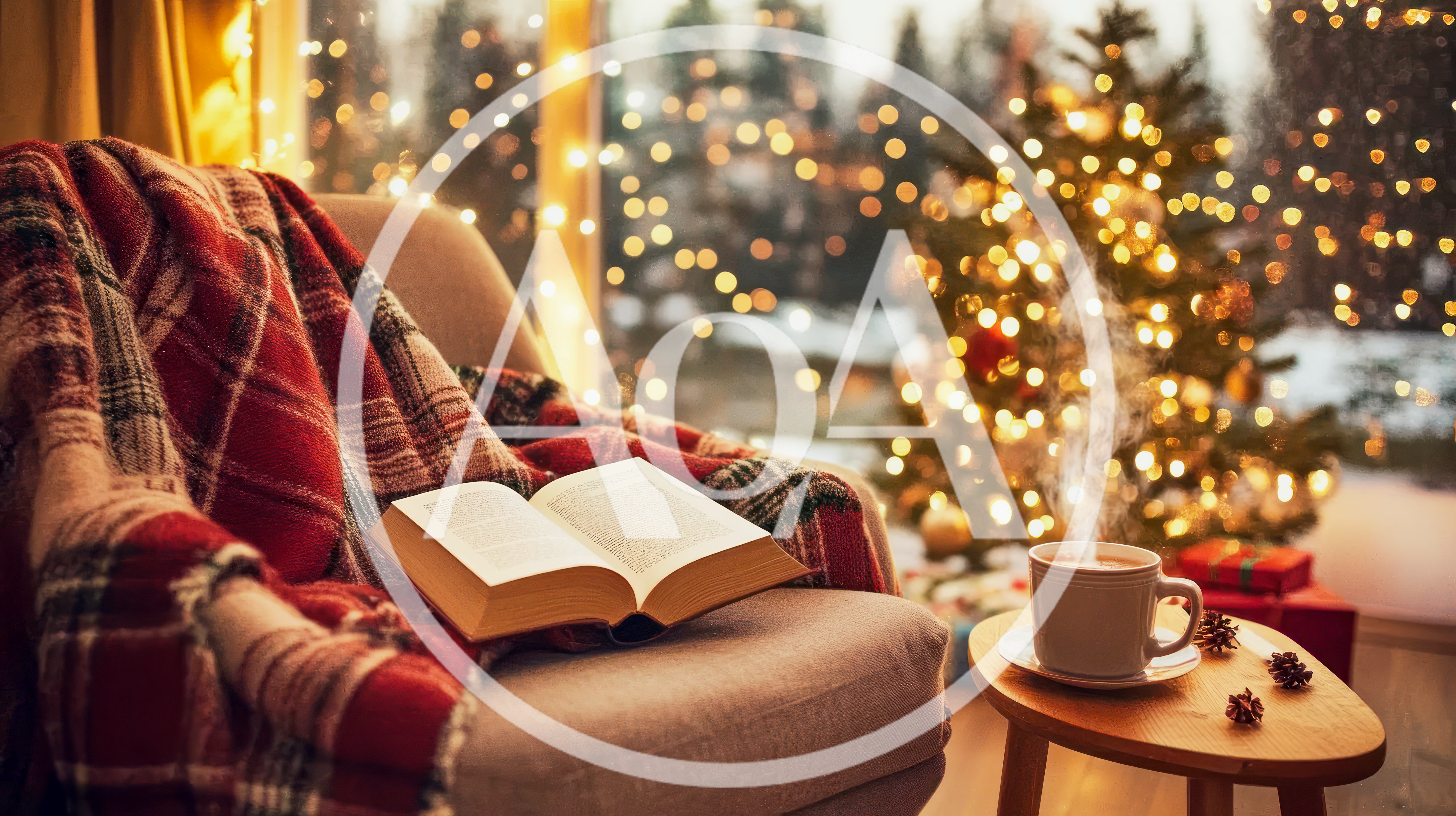 Cozy Reading Nook With Open Book And Steaming Mug