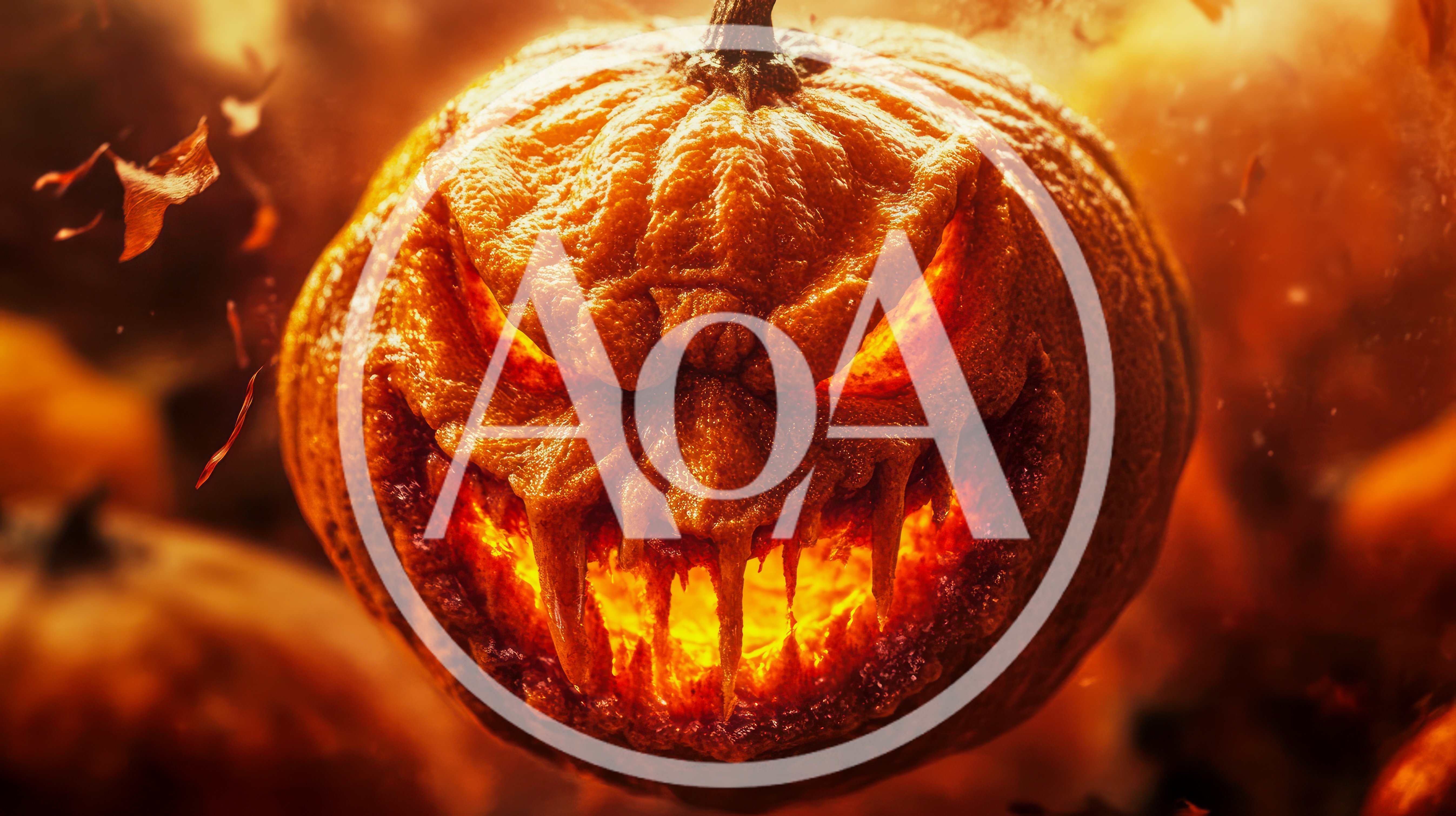 Sinister Jack O Lantern With Glowing Fire Mouth