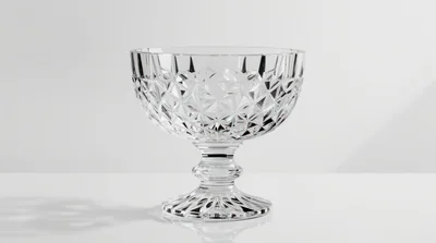 Crystal Cut Glass Bowl On Pedestal Base