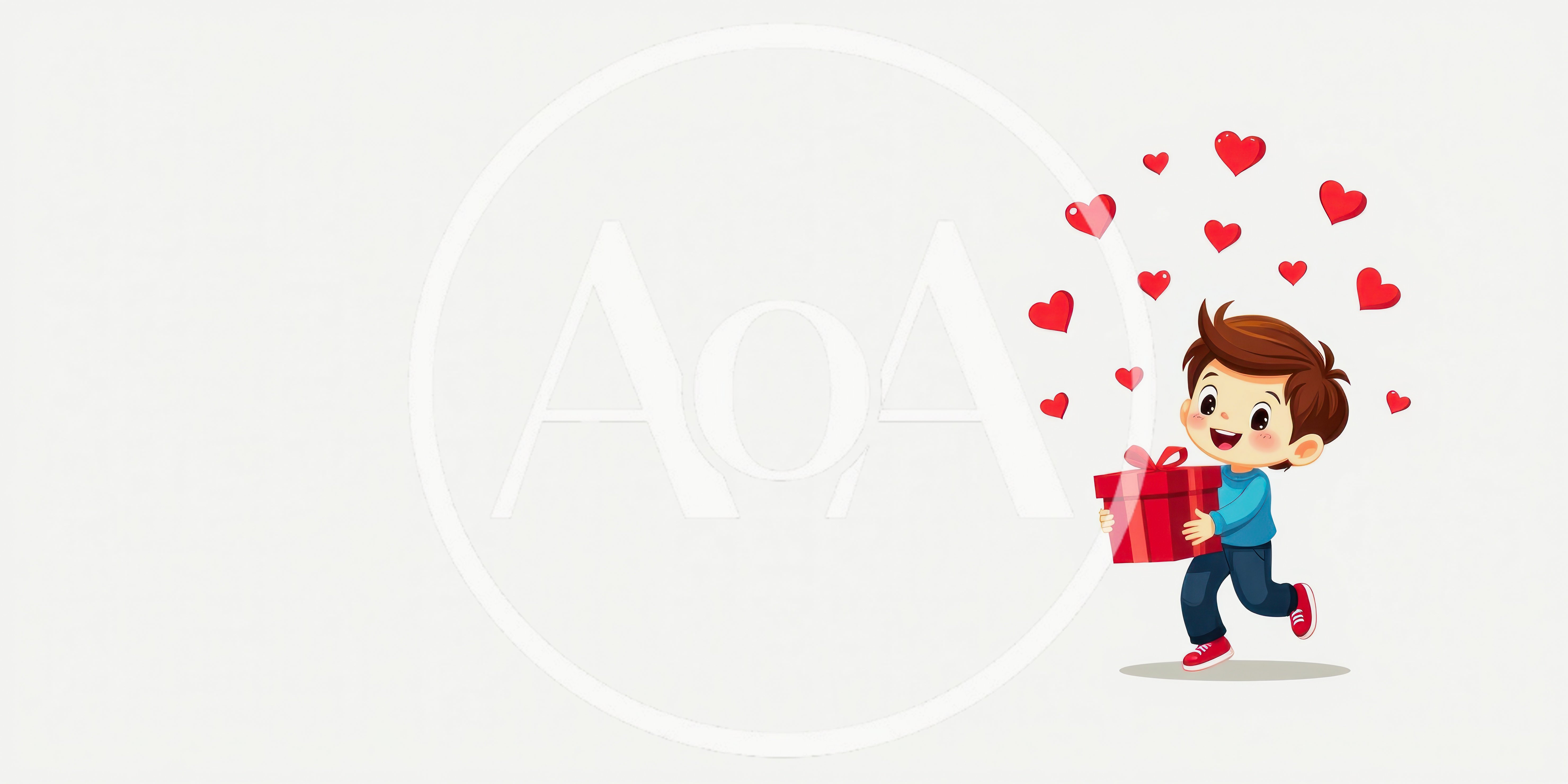 Happy Cartoon Boy Carrying A Red Gift Box