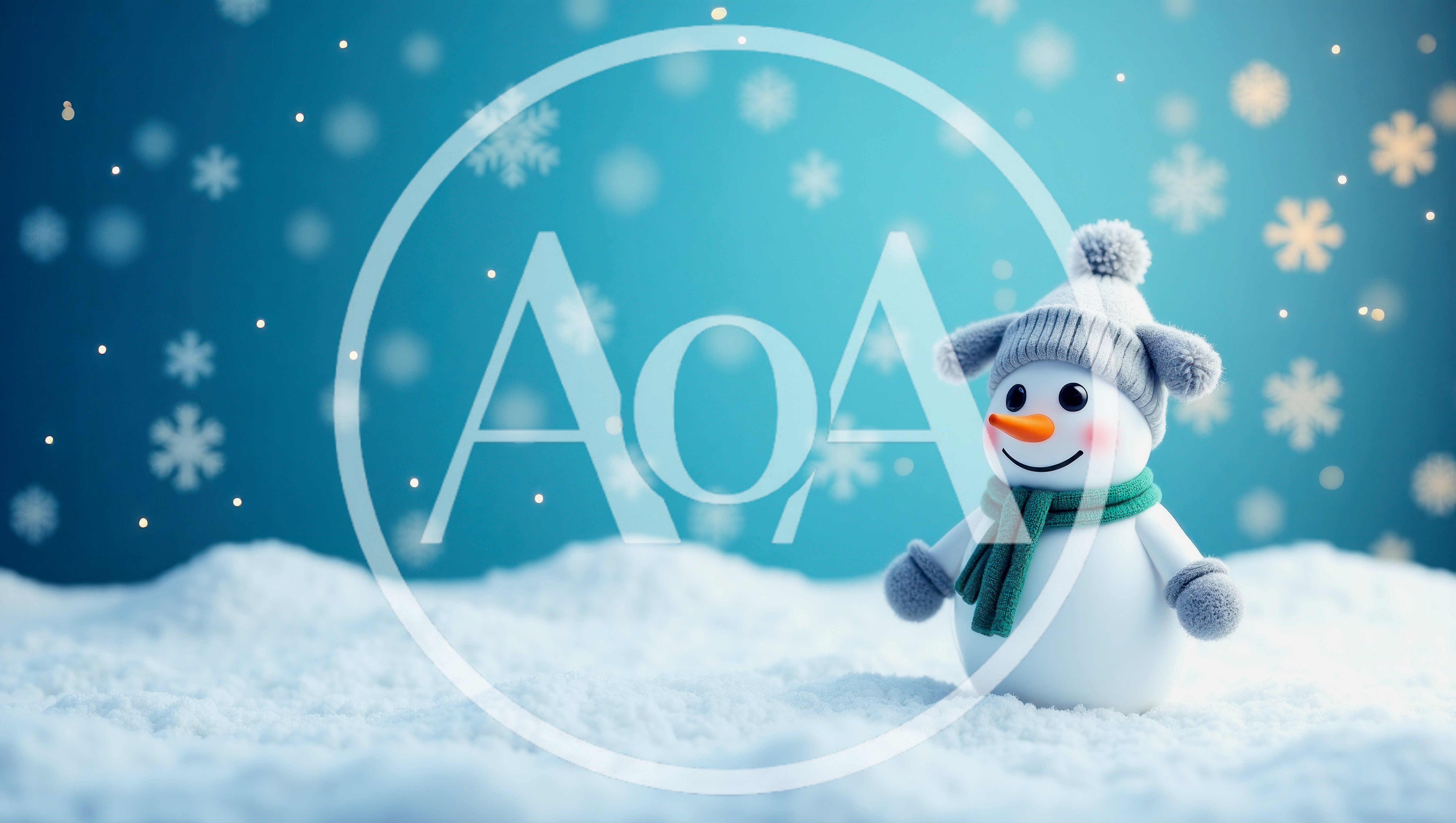 Cute Snowman Wearing A Hat And Scarf