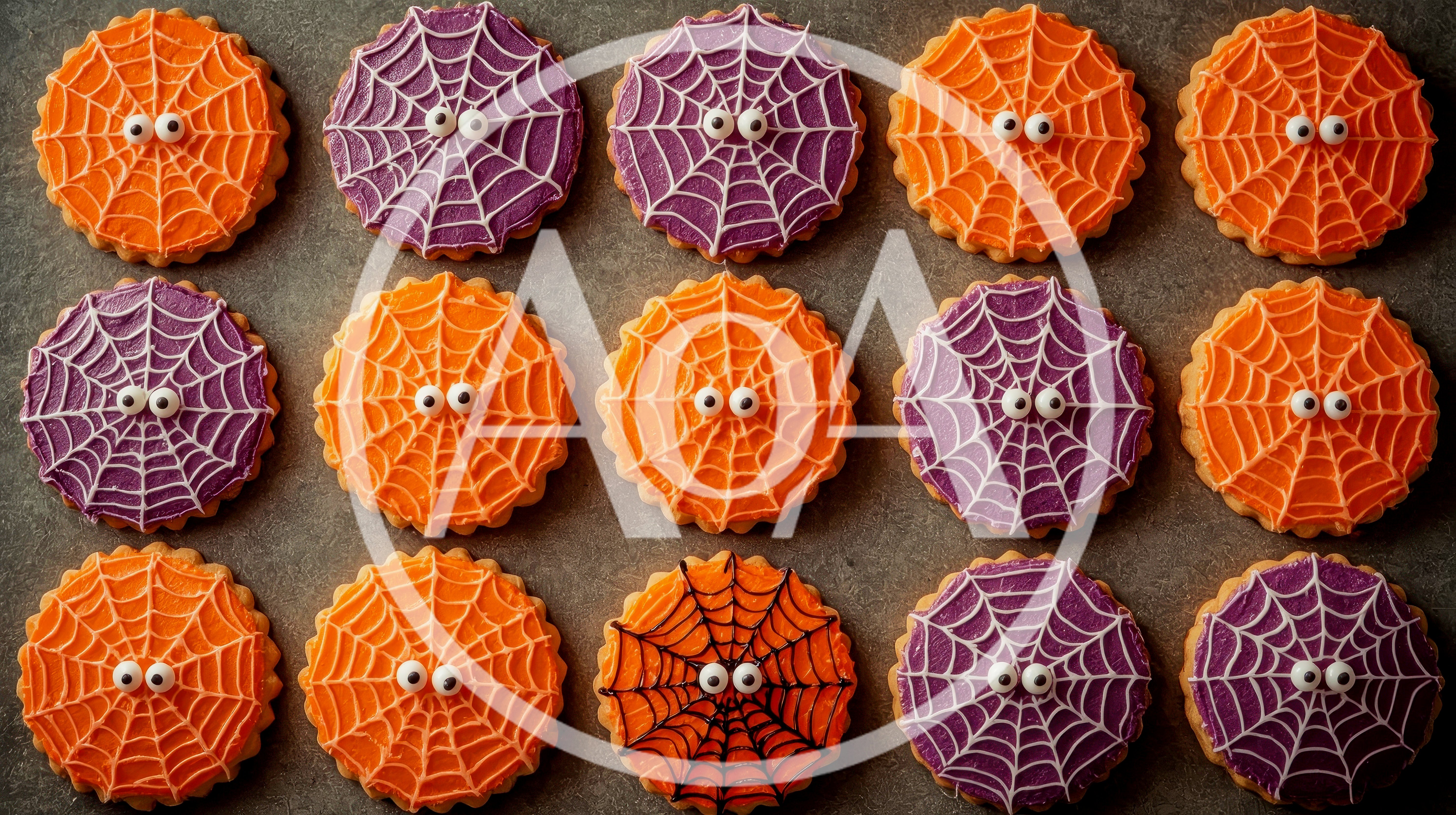 Halloween Spider Web Cookies With Edible Eyes