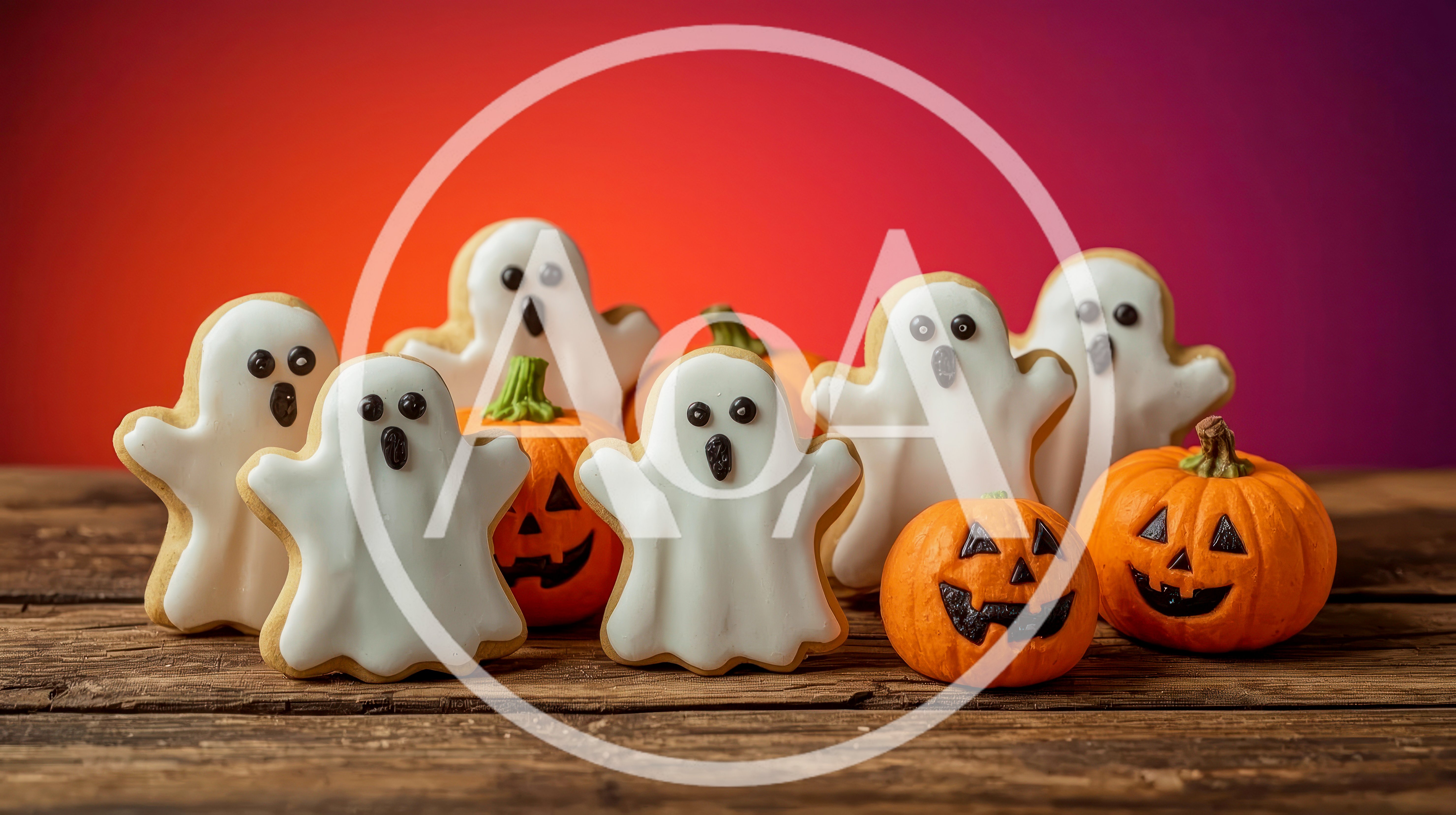 Halloween Ghost Cookies And Jack O Lantern Pumpkins