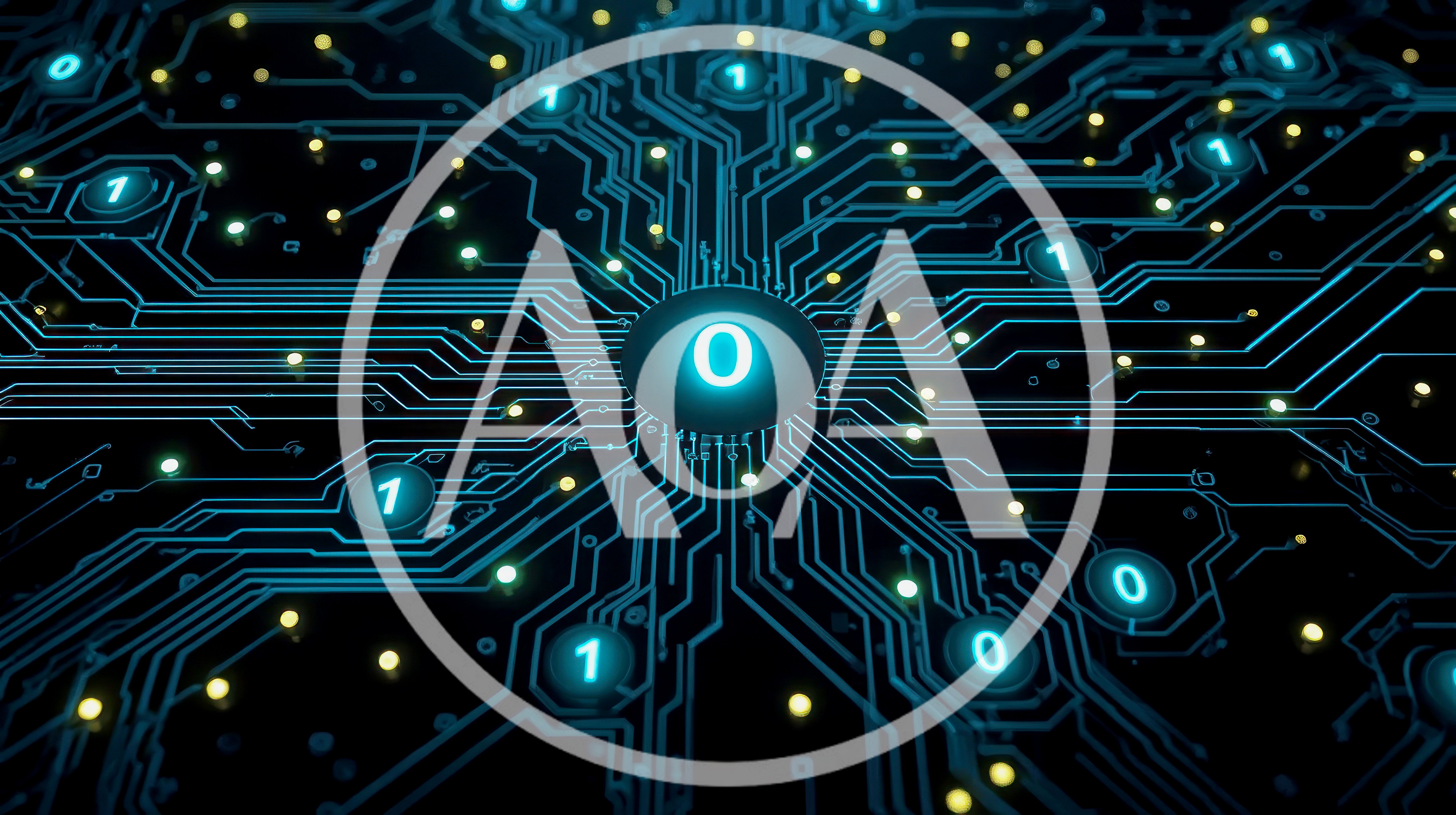 Digital Circuit Board With Binary Data Flow