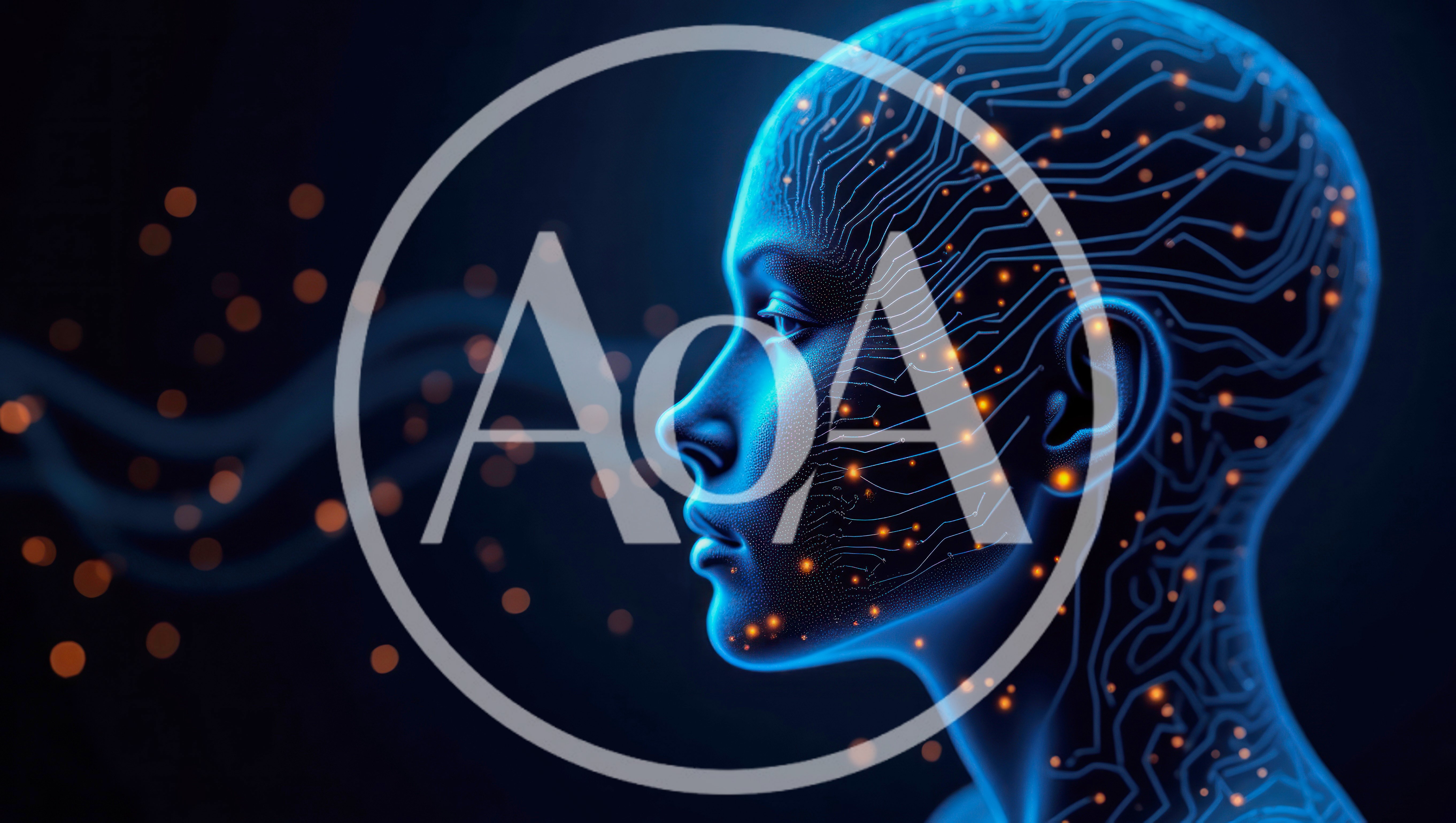 Digital Human Head With Glowing Circuitry Patterns