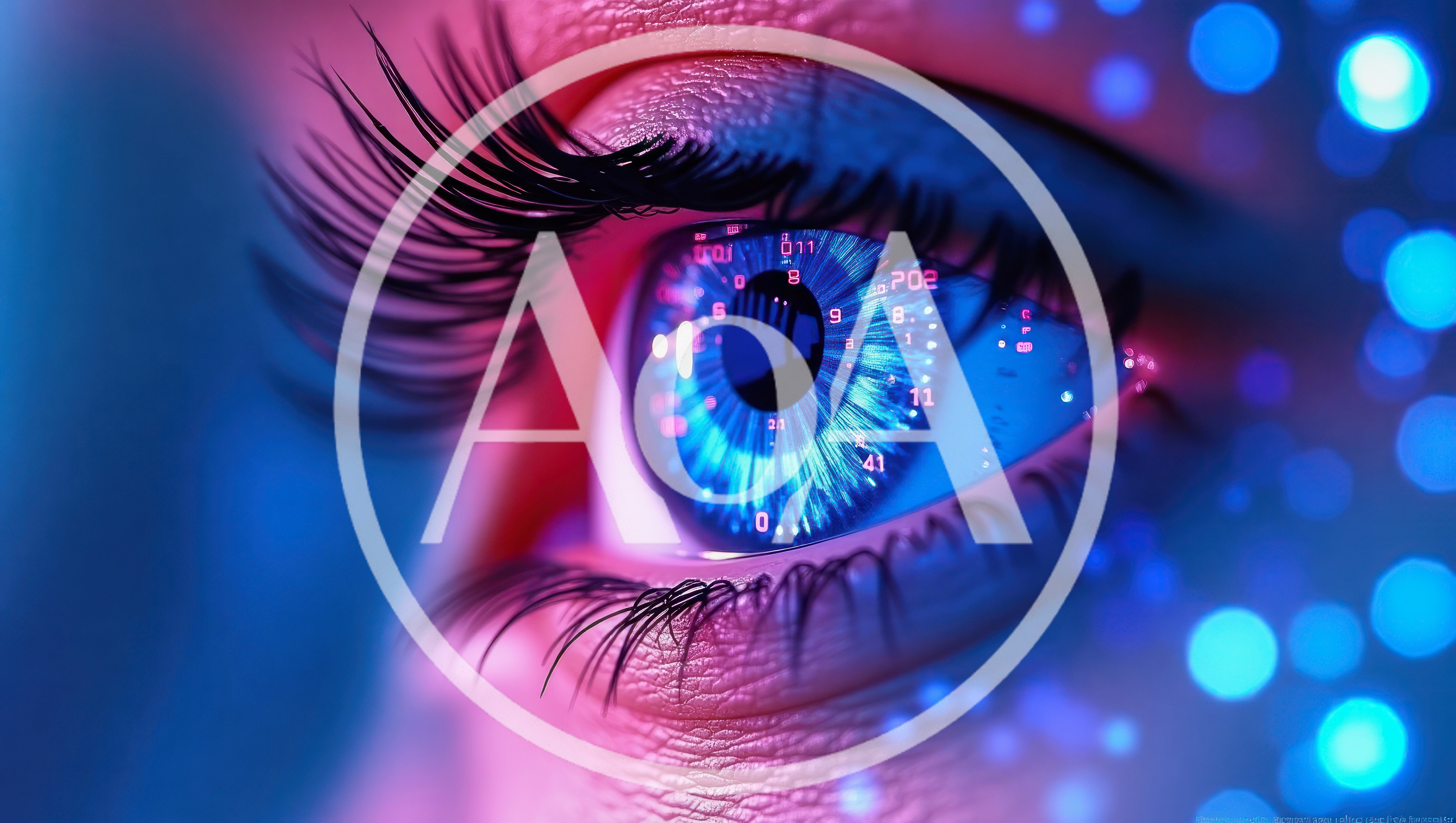 Digital Human Eye With Futuristic Data Overlay