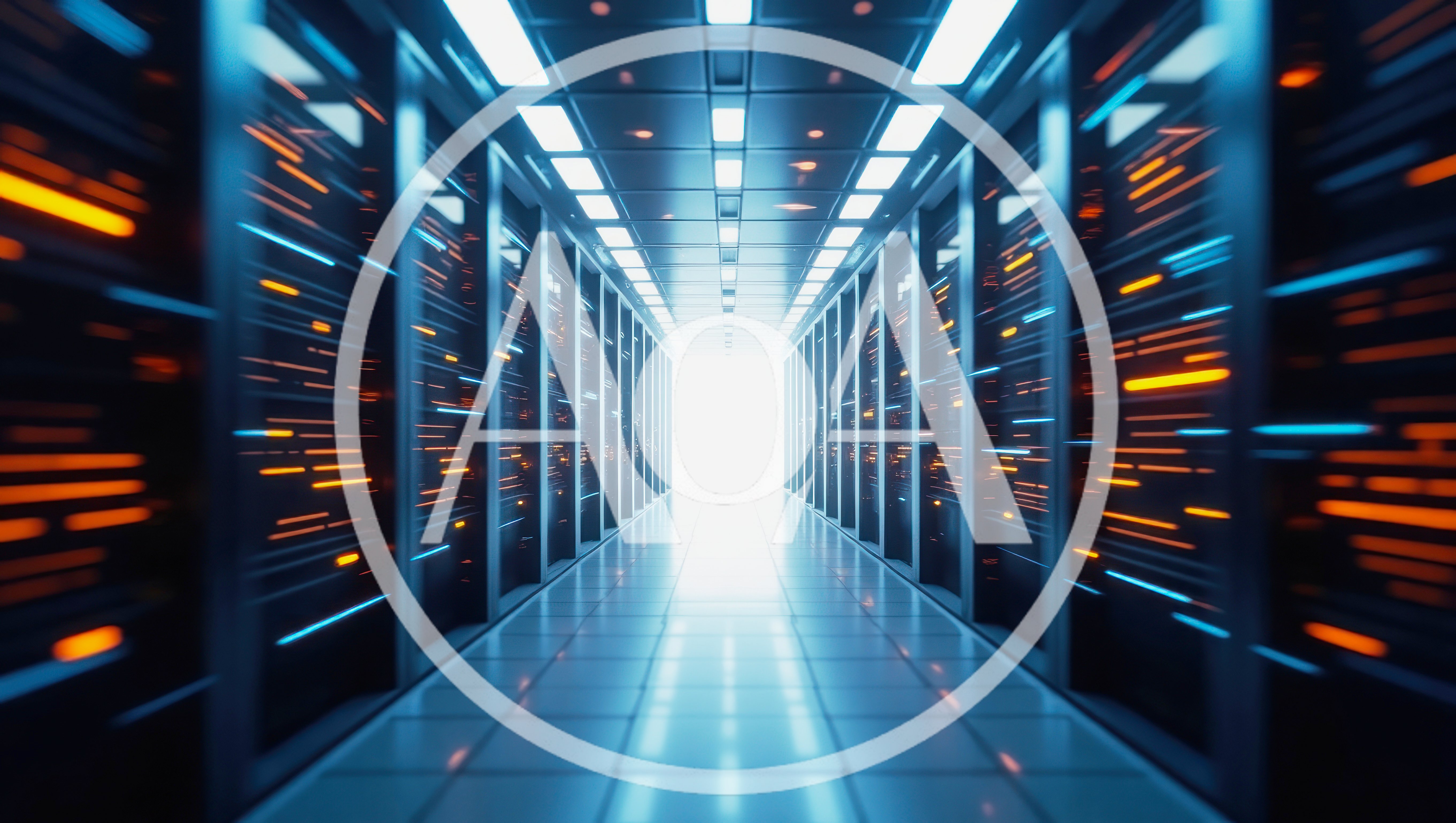 Futuristic Data Center Server Room Corridor