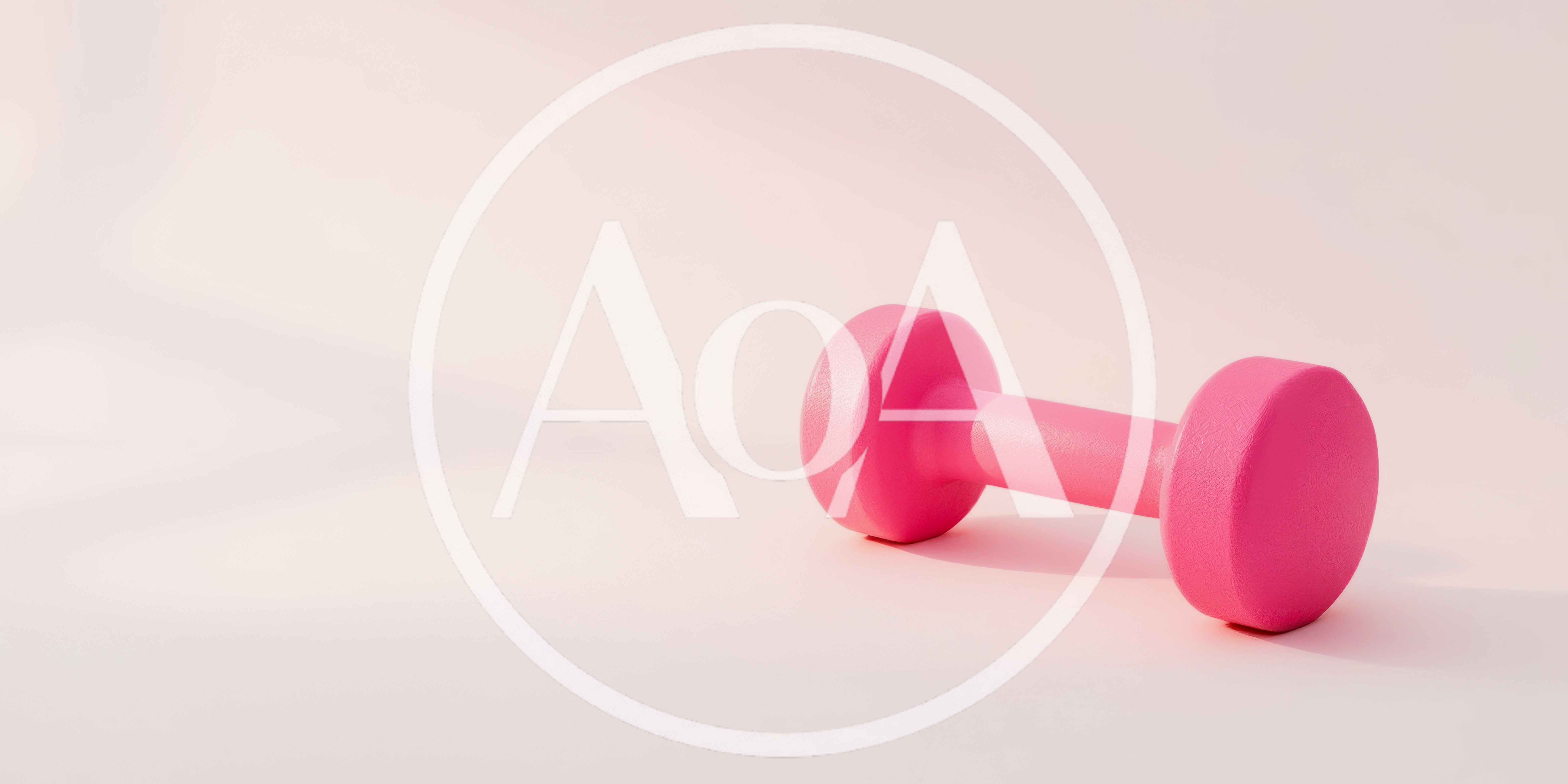Single Pink Dumbbell on Soft Pastel Background