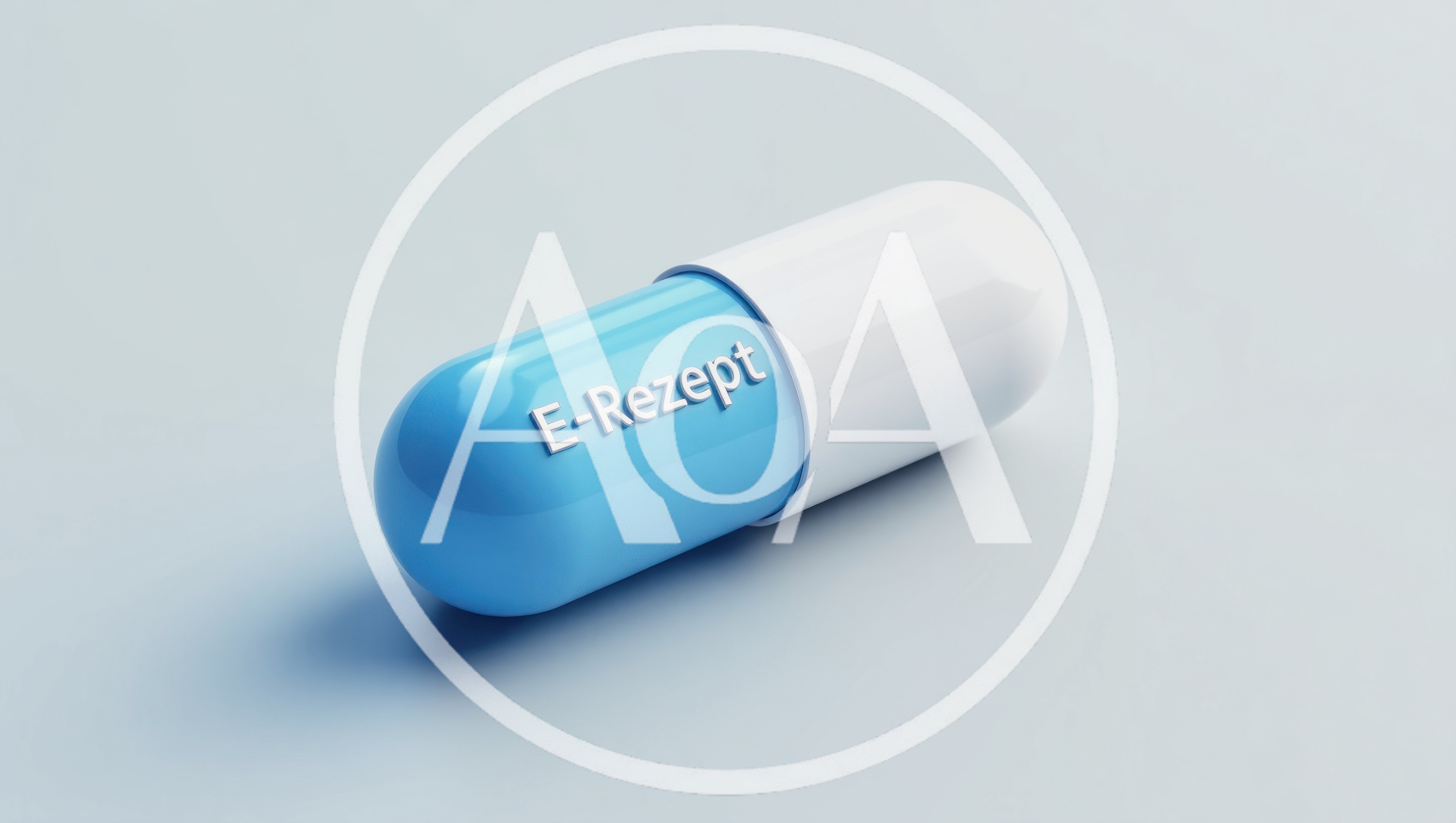 3D Rendered Medical Capsule With E-Rezept Text