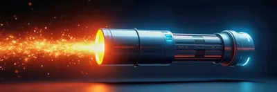Futuristic Sci-Fi Energy Weapon Firing Sparks