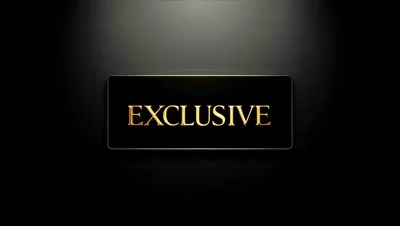 Golden Exclusive Text Sign on Black Background