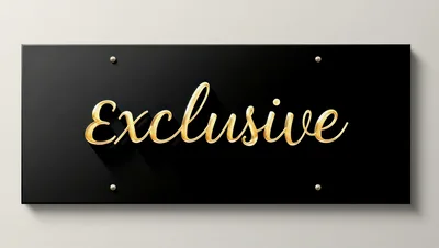 Gold Exclusive Signage On Black Background